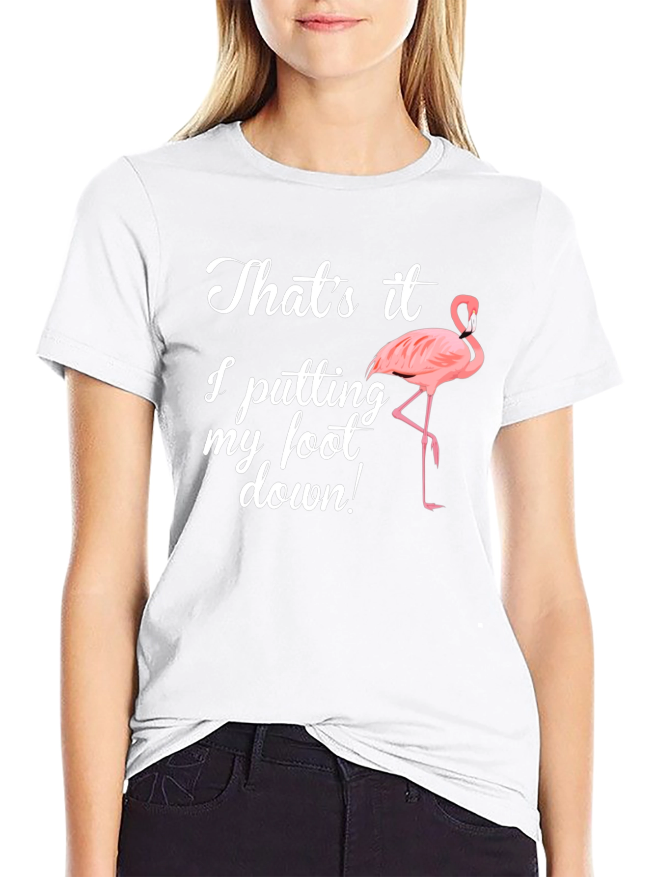 Funny Flamingo Foot Down T-Shirt