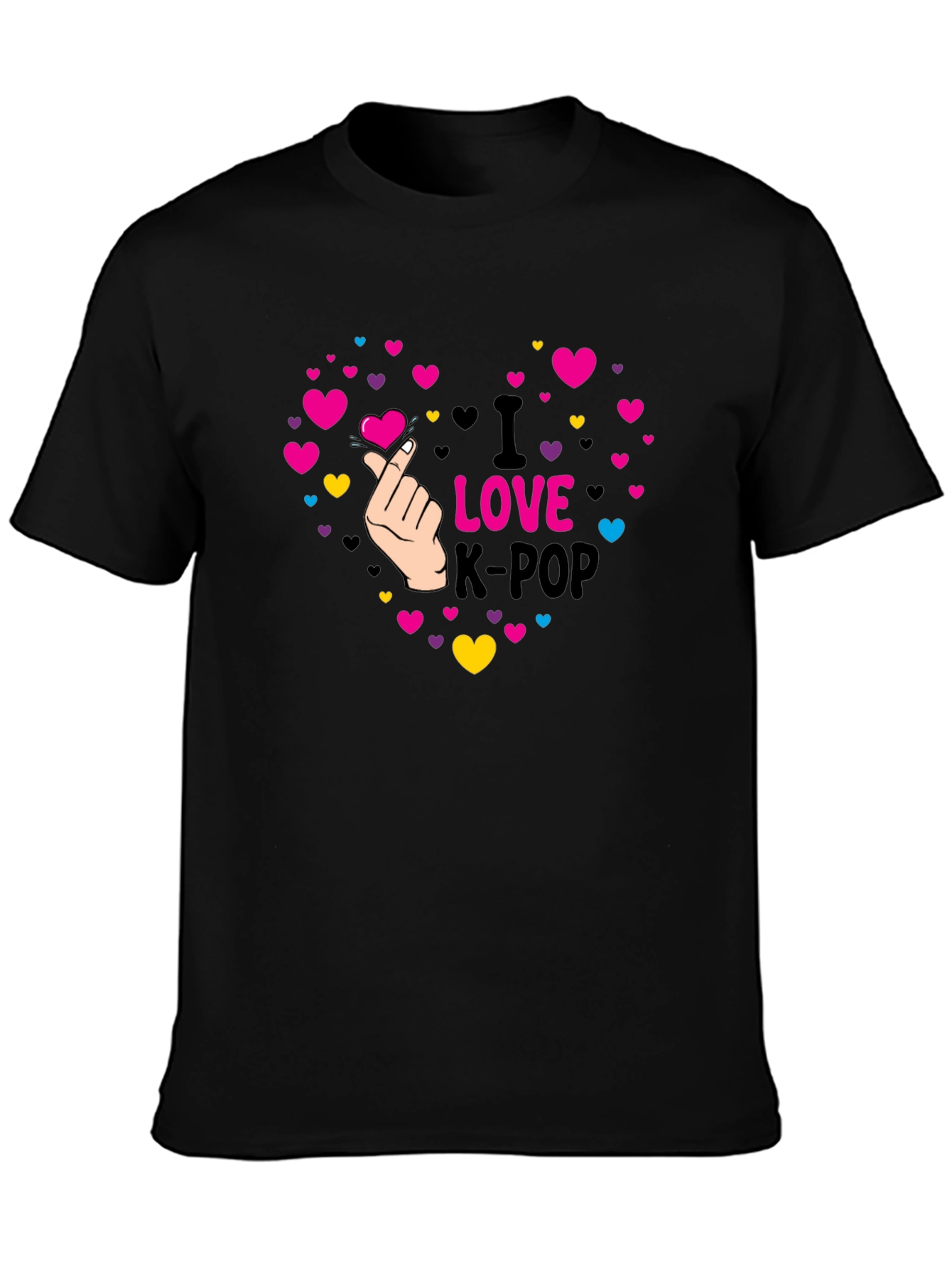 I Love K-Pop Heart Graphic T-Shirt