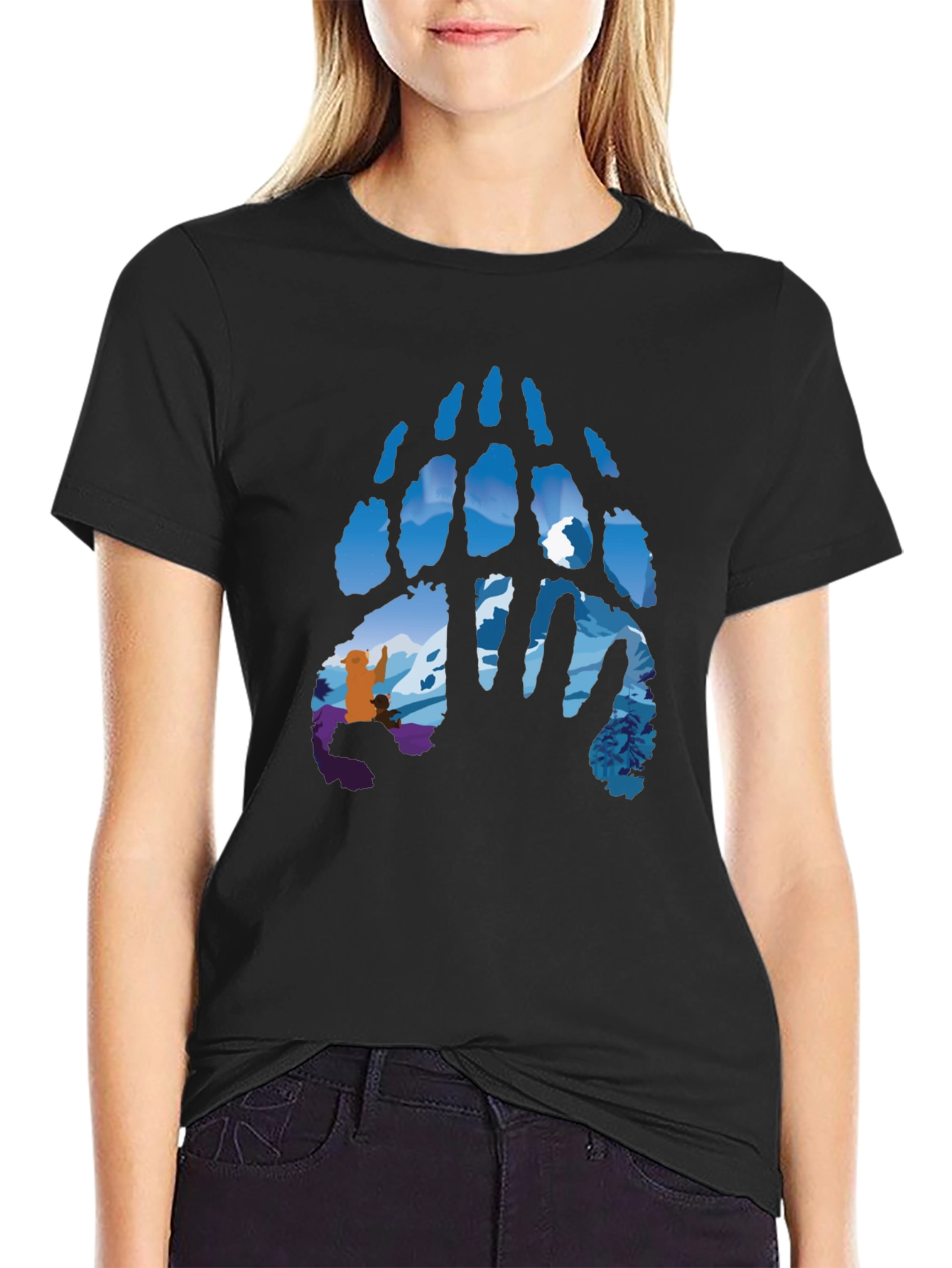 Nature Bear Paw Print Graphic Tee