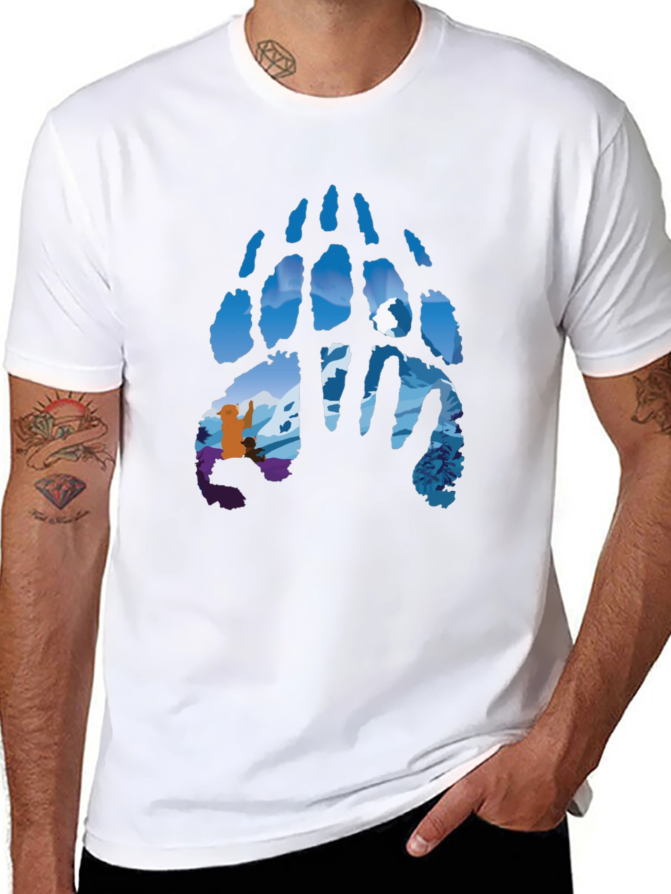 Nature Bear Paw Print Graphic Tee