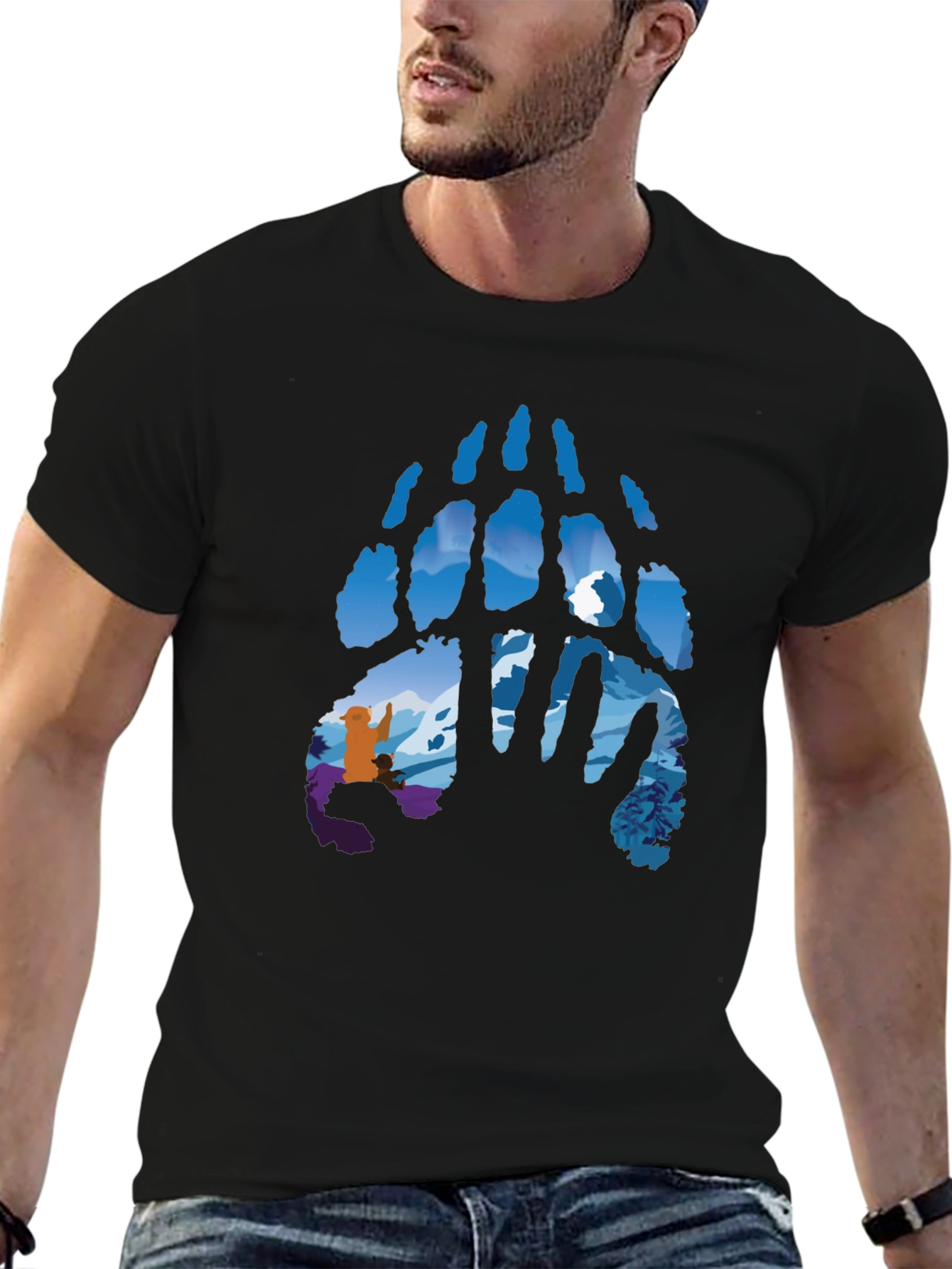 Nature Bear Paw Print Graphic Tee