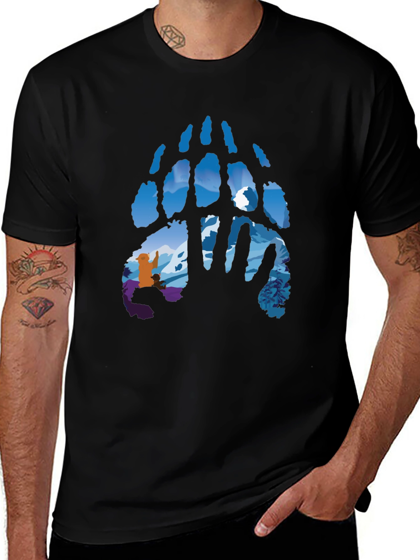 Nature Bear Paw Print Graphic Tee