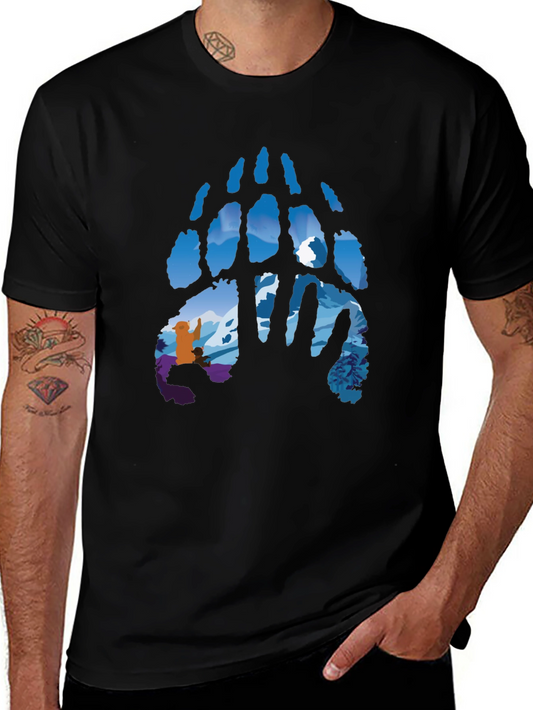 Nature Bear Paw Print Graphic Tee
