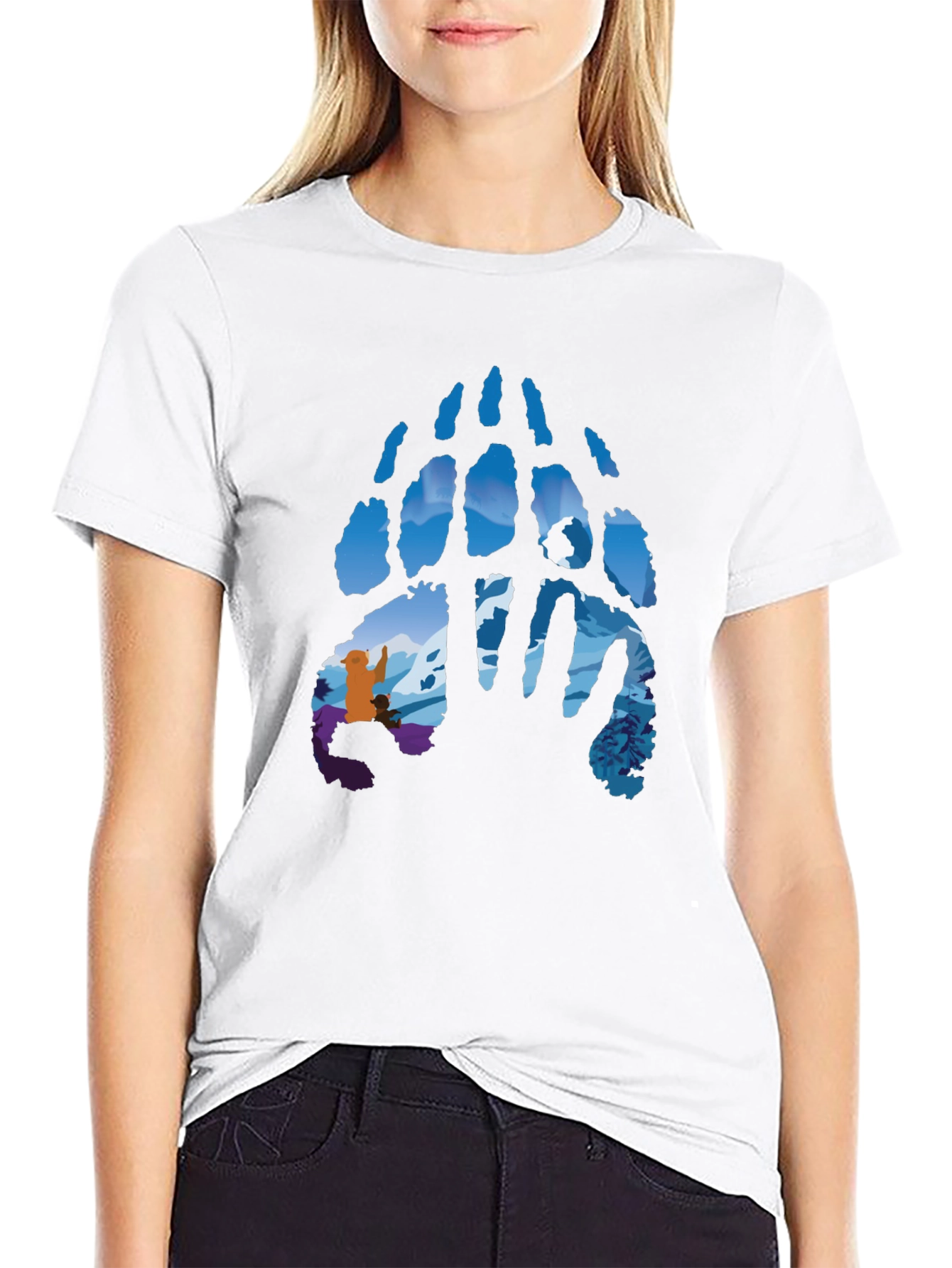 Nature Bear Paw Print Graphic Tee