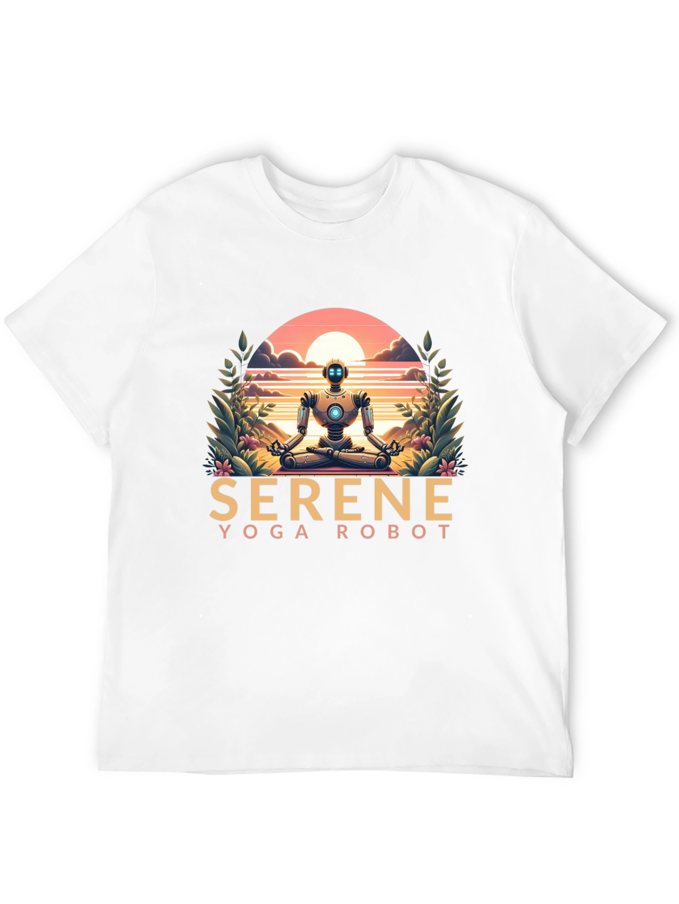 Serene Yoga Robot Graphic Tee