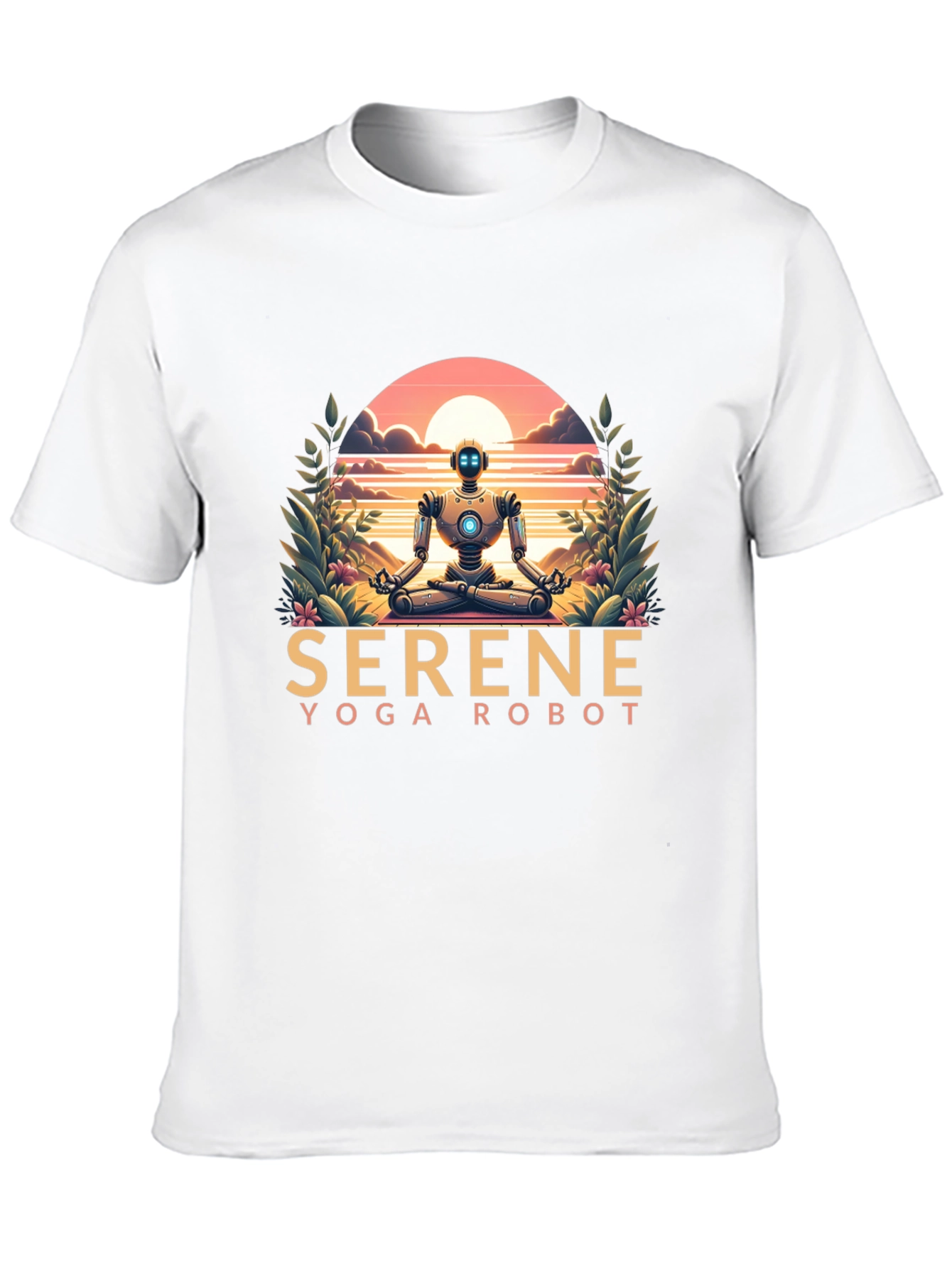 Serene Yoga Robot Graphic Tee