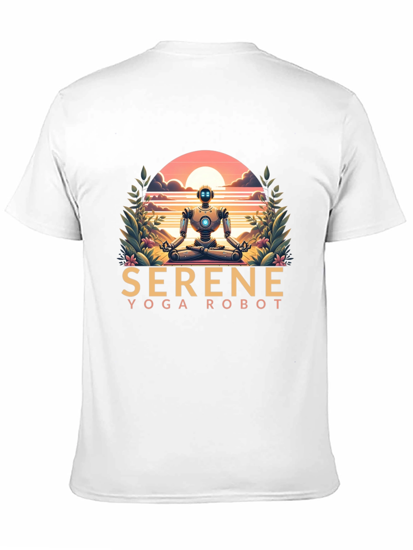Serene Yoga Robot Graphic Tee