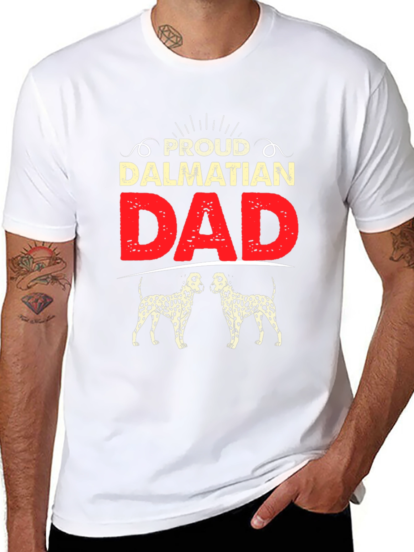 Proud Dalmatian Dad Black T-Shirt