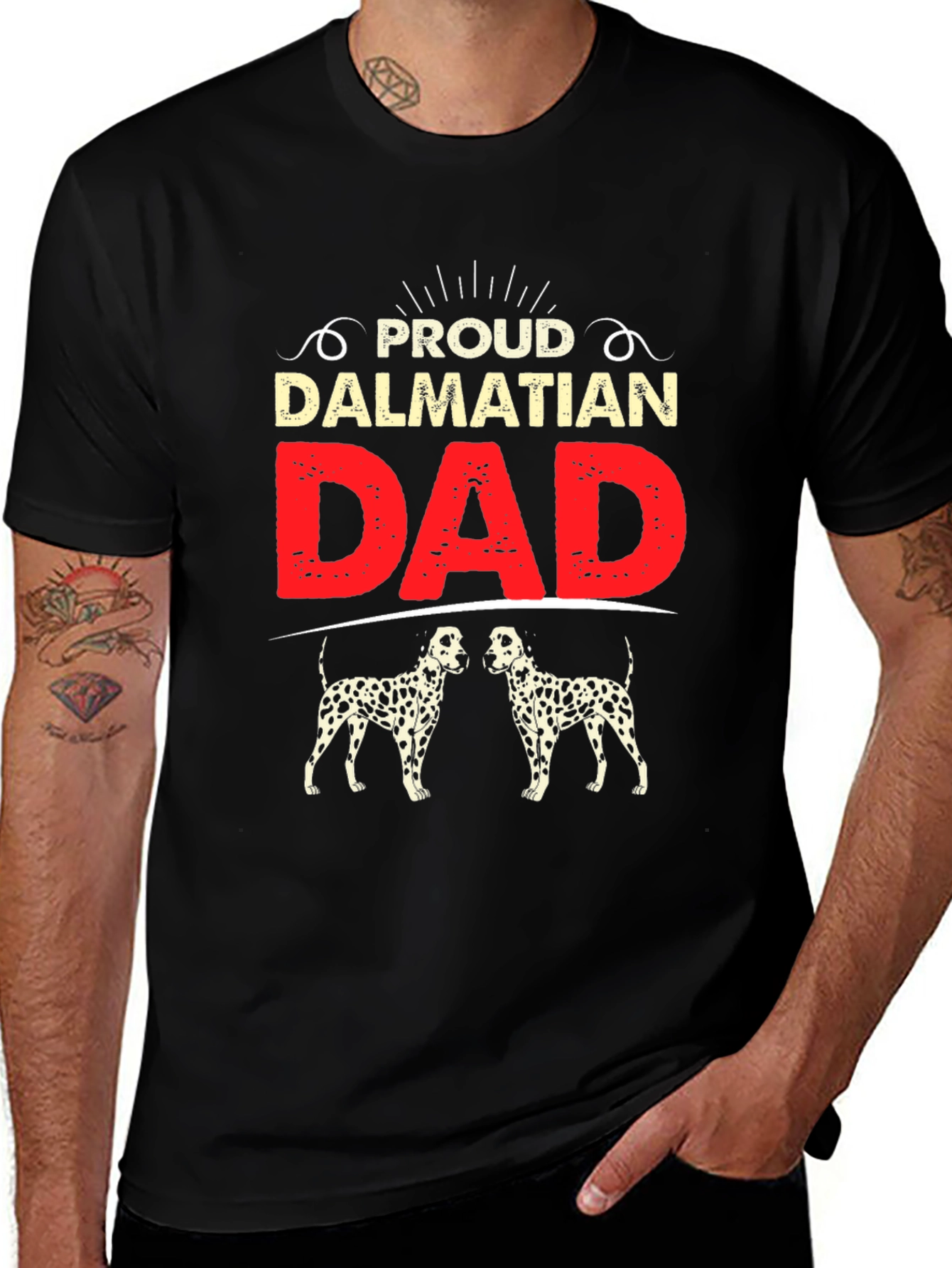 Proud Dalmatian Dad Black T-Shirt