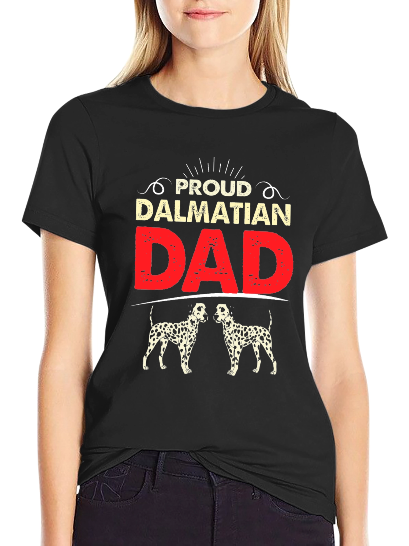 Proud Dalmatian Dad Black T-Shirt