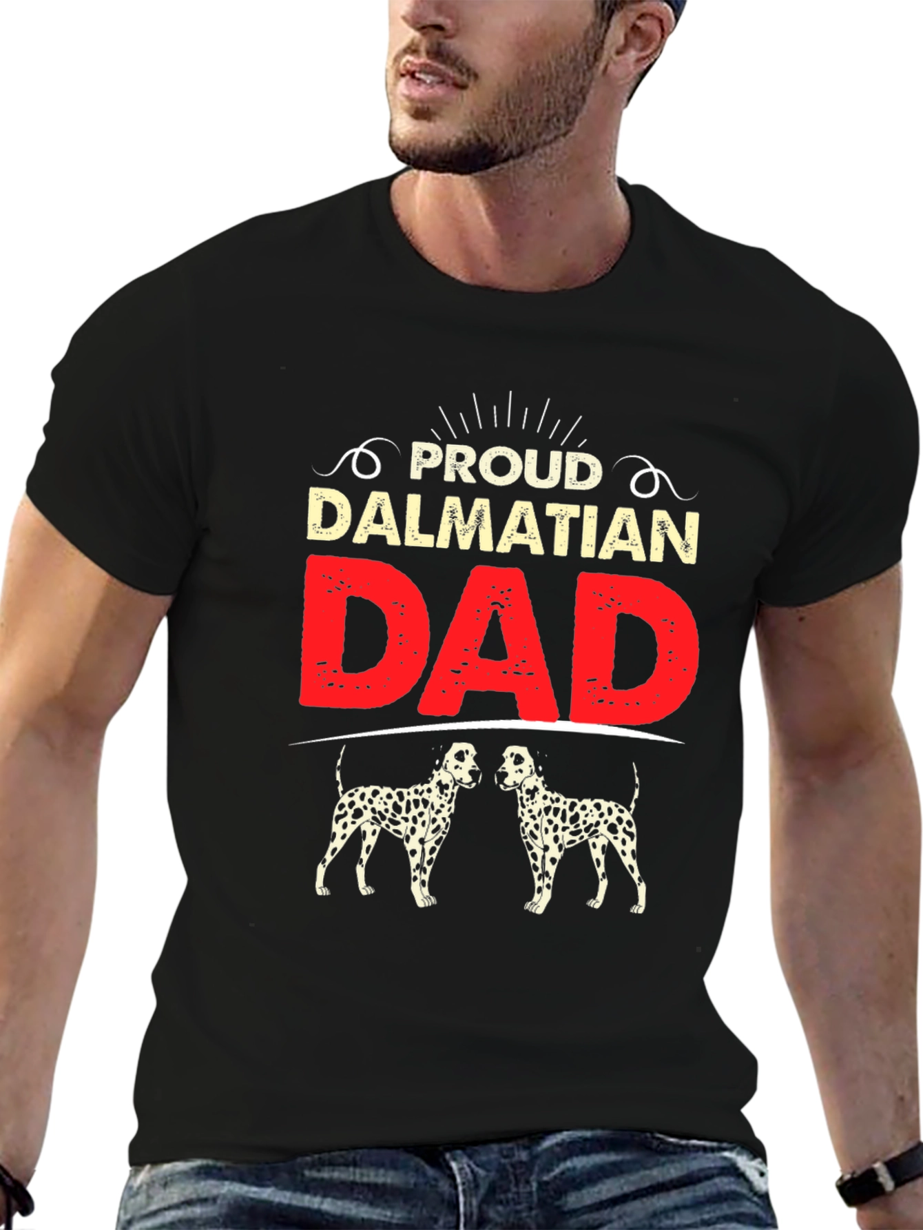 Proud Dalmatian Dad Black T-Shirt