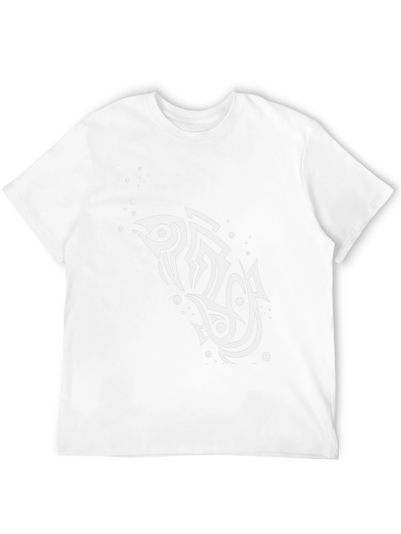 Tribal Fish Graphic Black T-Shirt