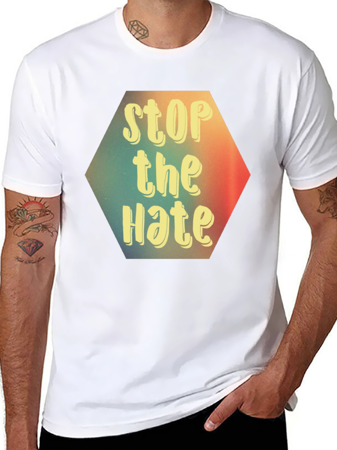 Stop the Hate Graphic Tee - Black Unisex T-Shirt