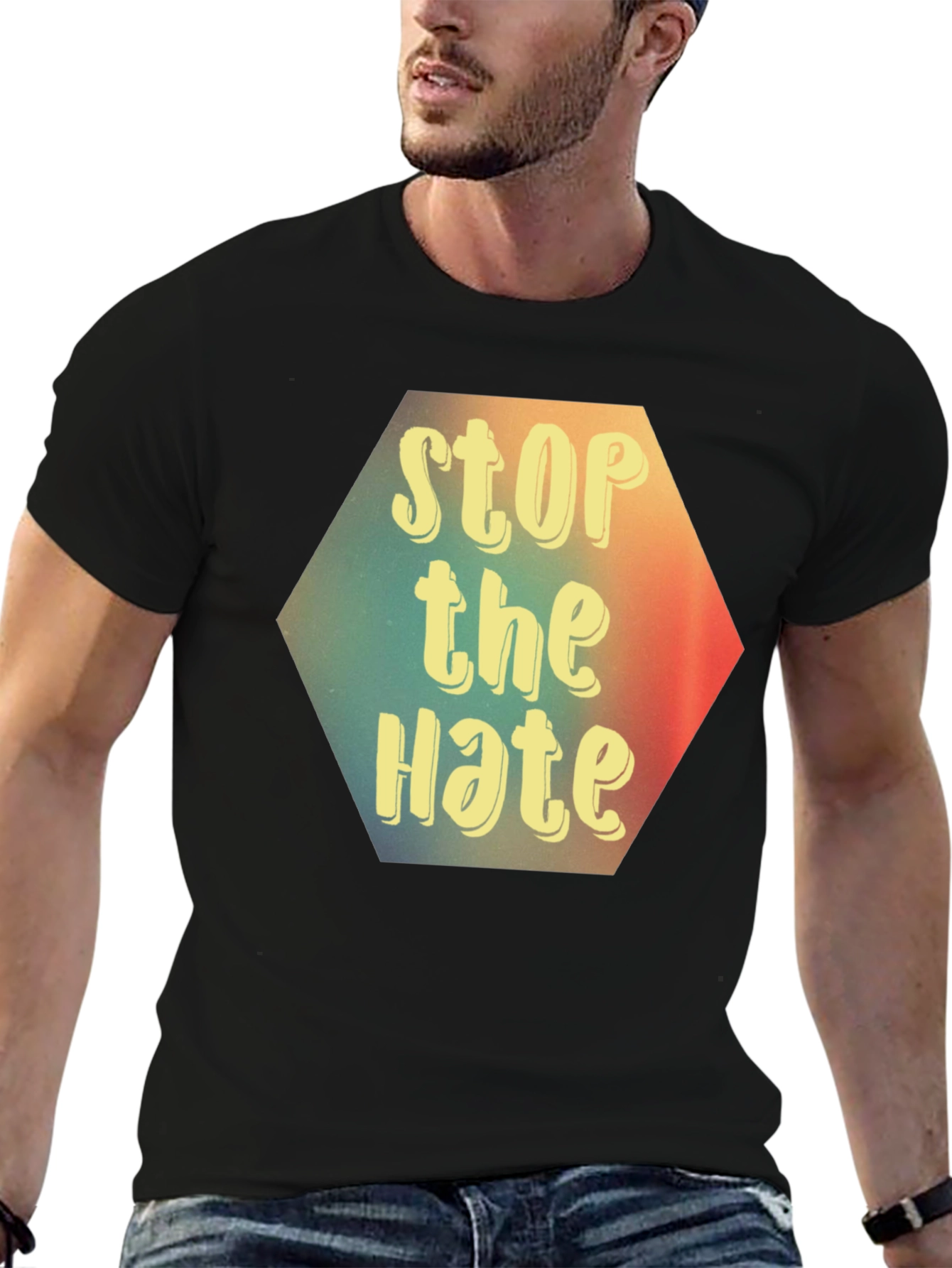 Stop the Hate Graphic Tee - Black Unisex T-Shirt