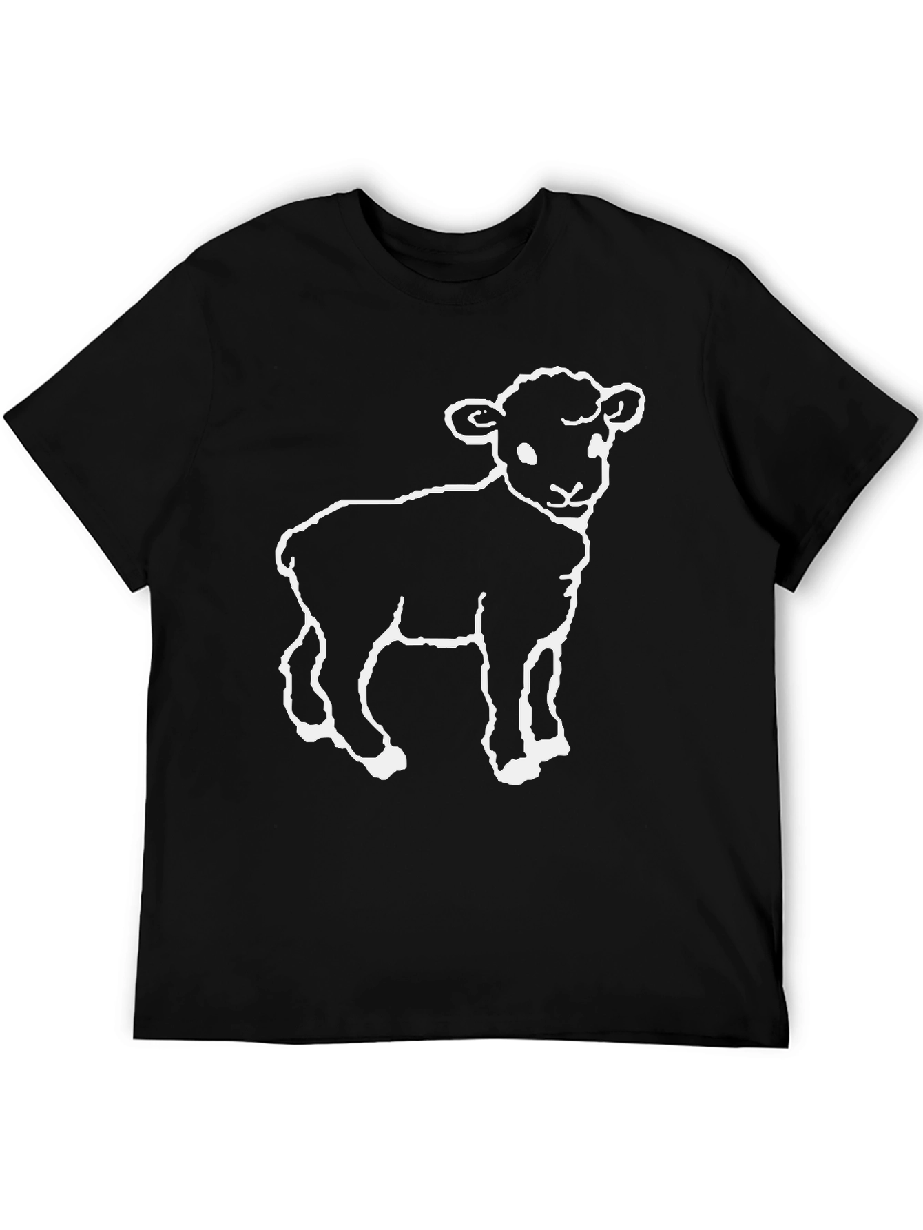 Lamb Graphic T-Shirt - Black Cotton Blend