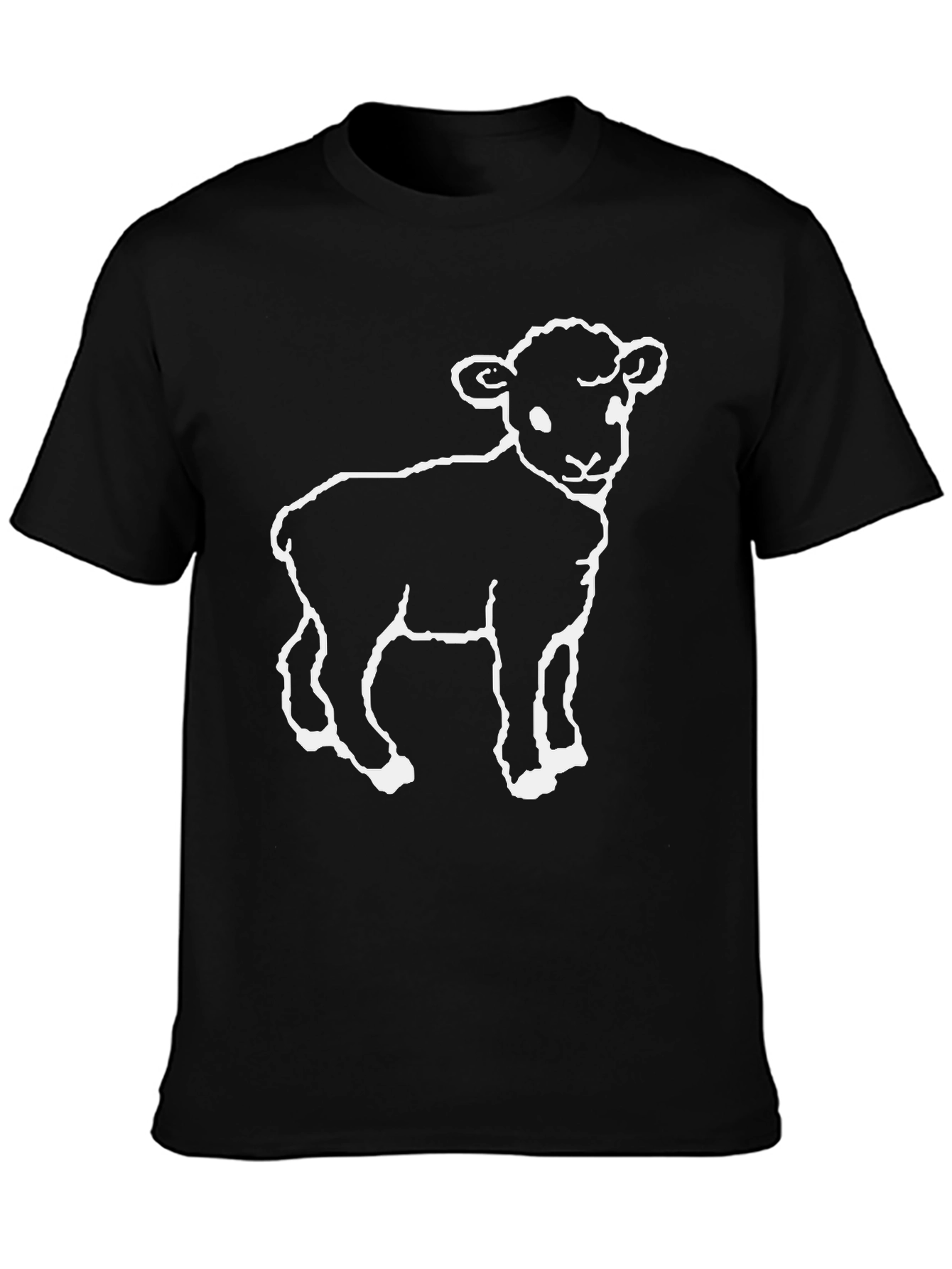 Lamb Graphic T-Shirt - Black Cotton Blend