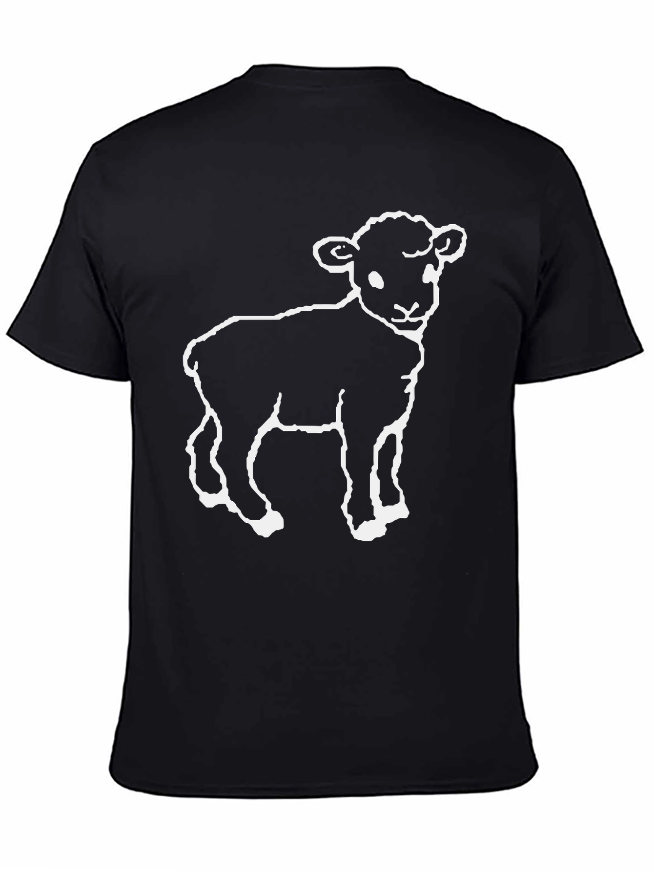 Lamb Graphic T-Shirt - Black Cotton Blend