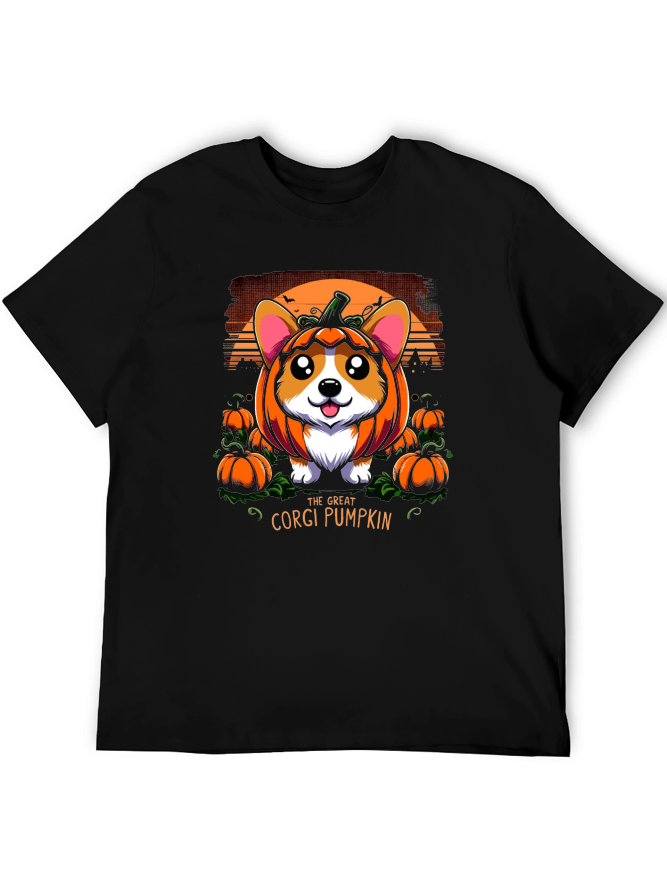 Corgi Pumpkin Halloween Graphic Tee