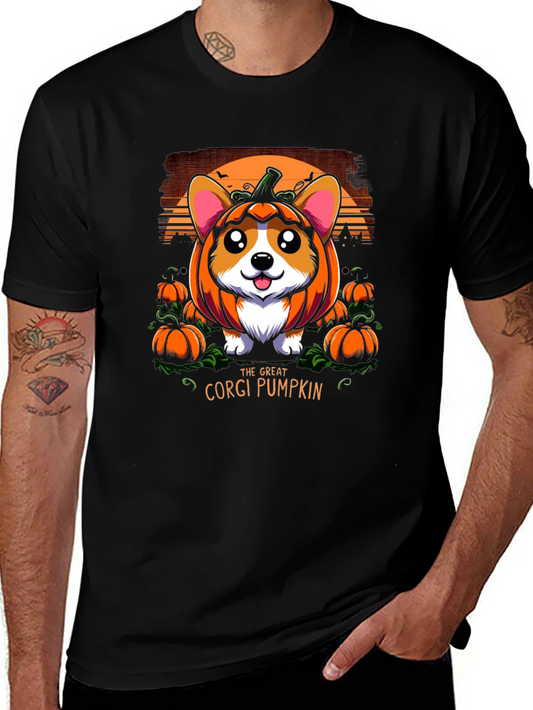 Corgi Pumpkin Halloween Graphic Tee