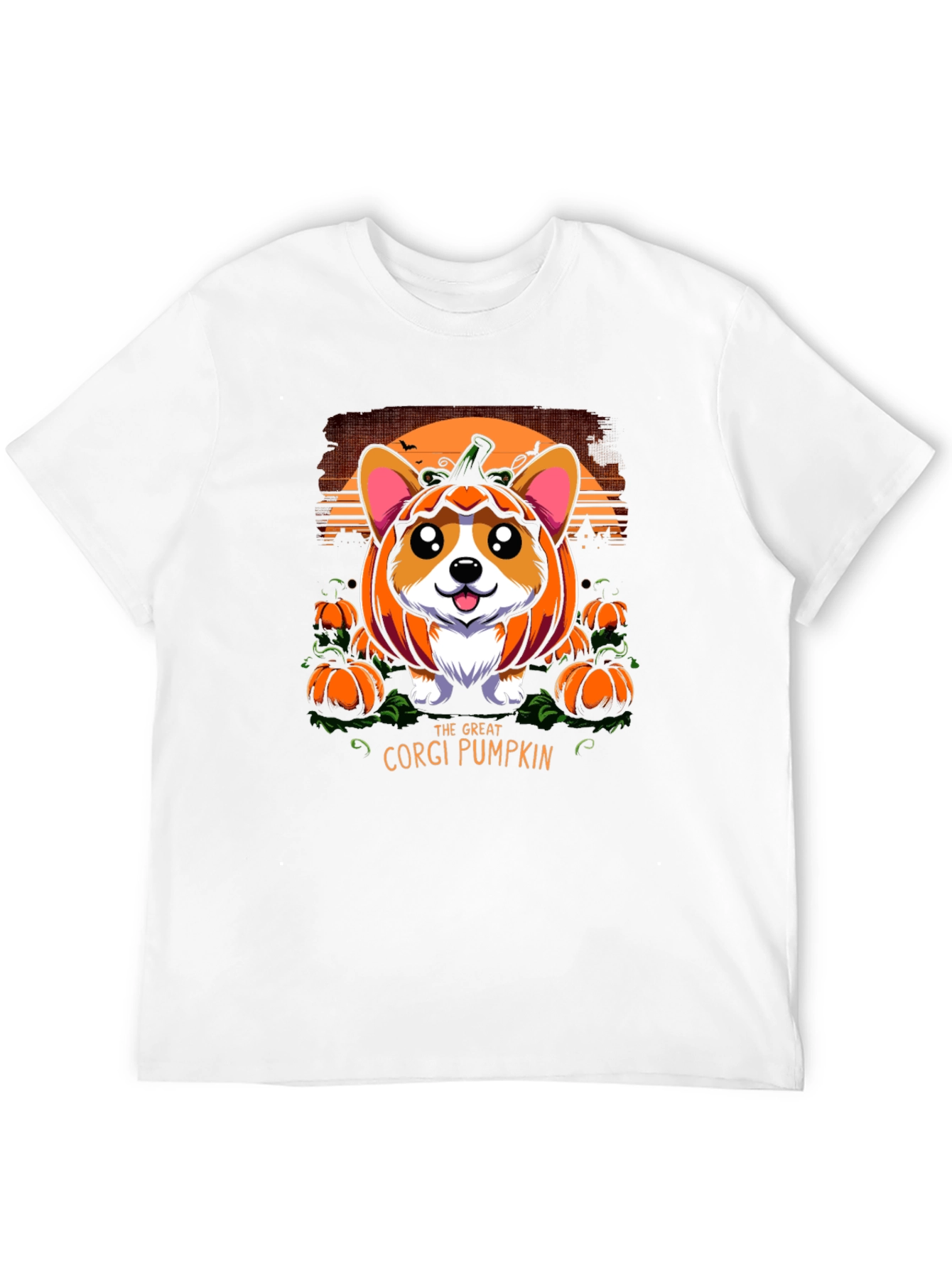 Corgi Pumpkin Halloween Graphic Tee