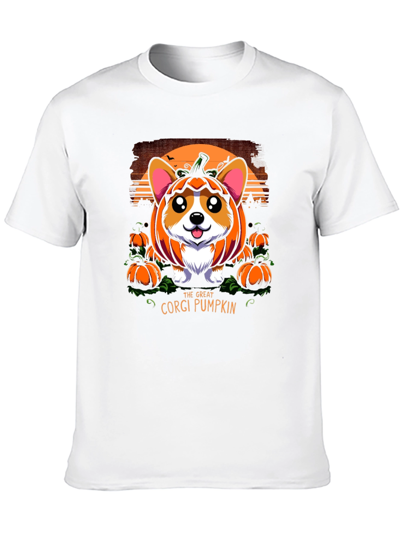 Corgi Pumpkin Halloween Graphic Tee