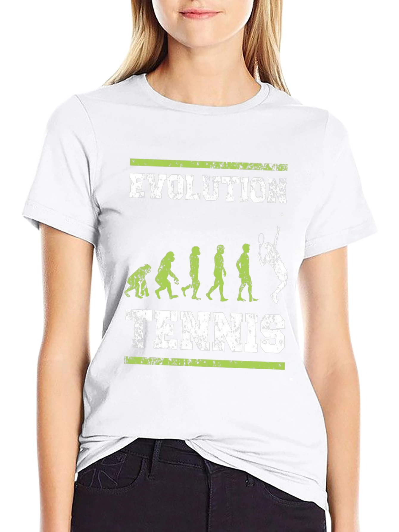 Evolution of Tennis Black Graphic T-Shirt