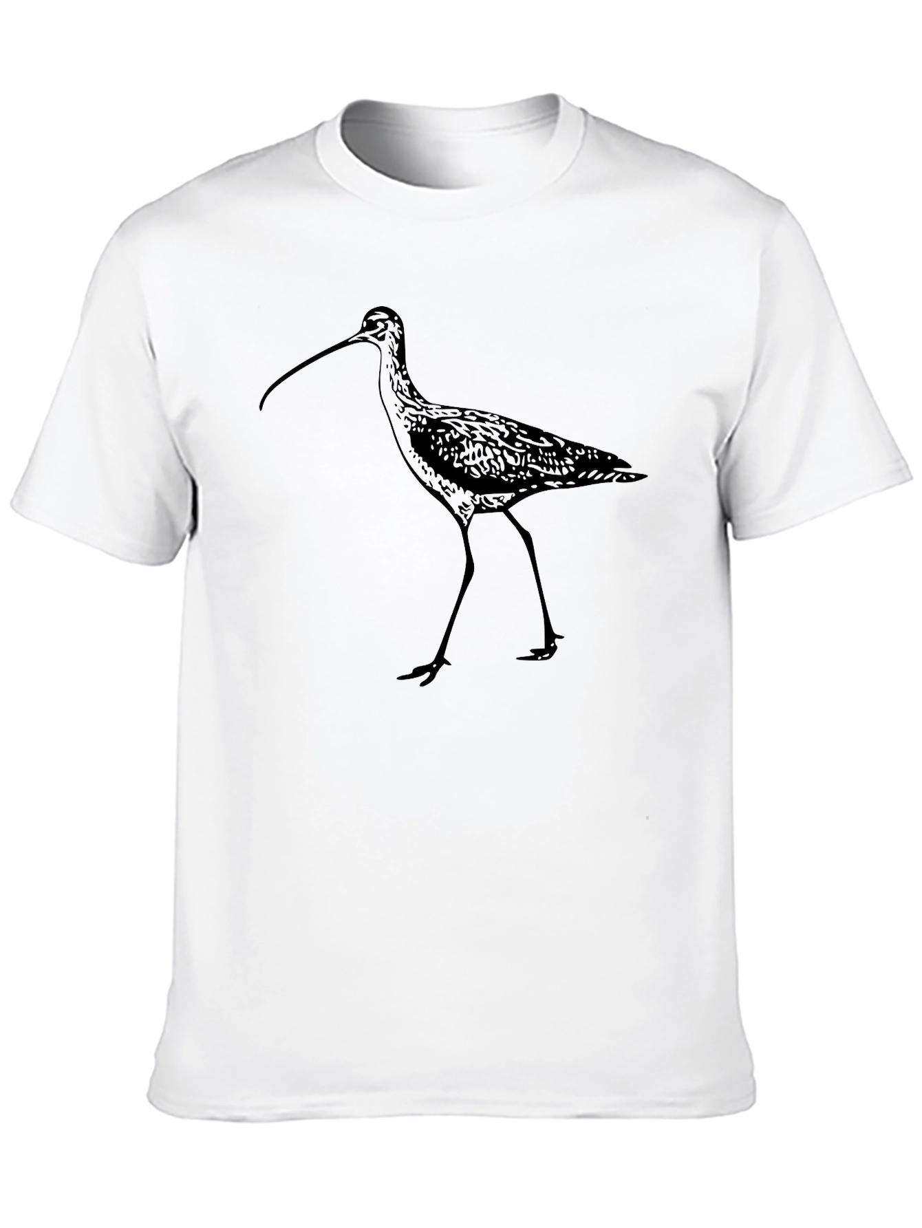 Stylish Bird Graphic Tee - Black