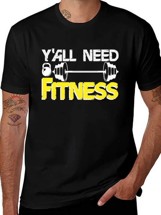Yall Need Fitness Black T-Shirt - Gym Workout Tee