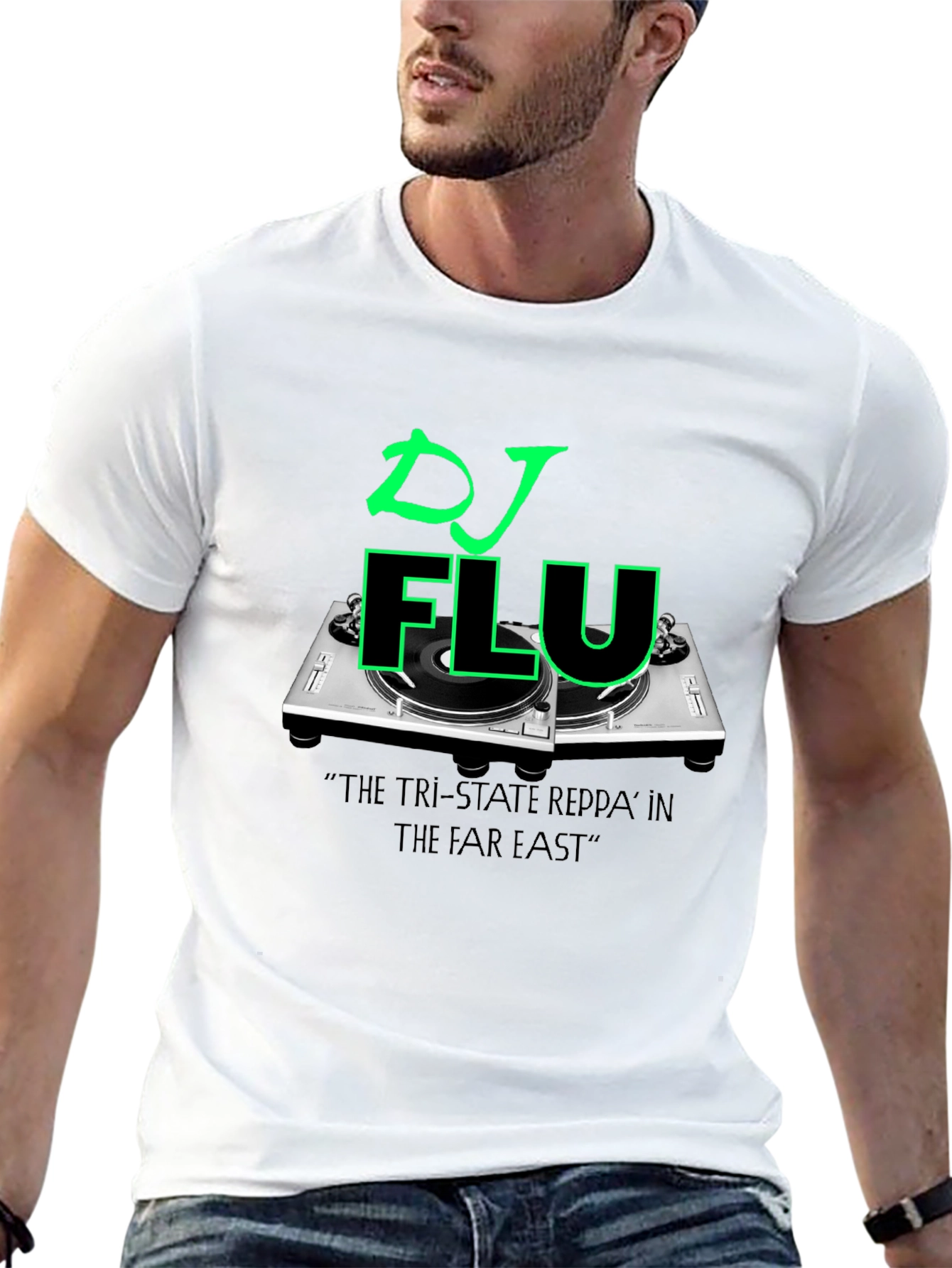 DJ FLU Graphic Tee - Turntable Design