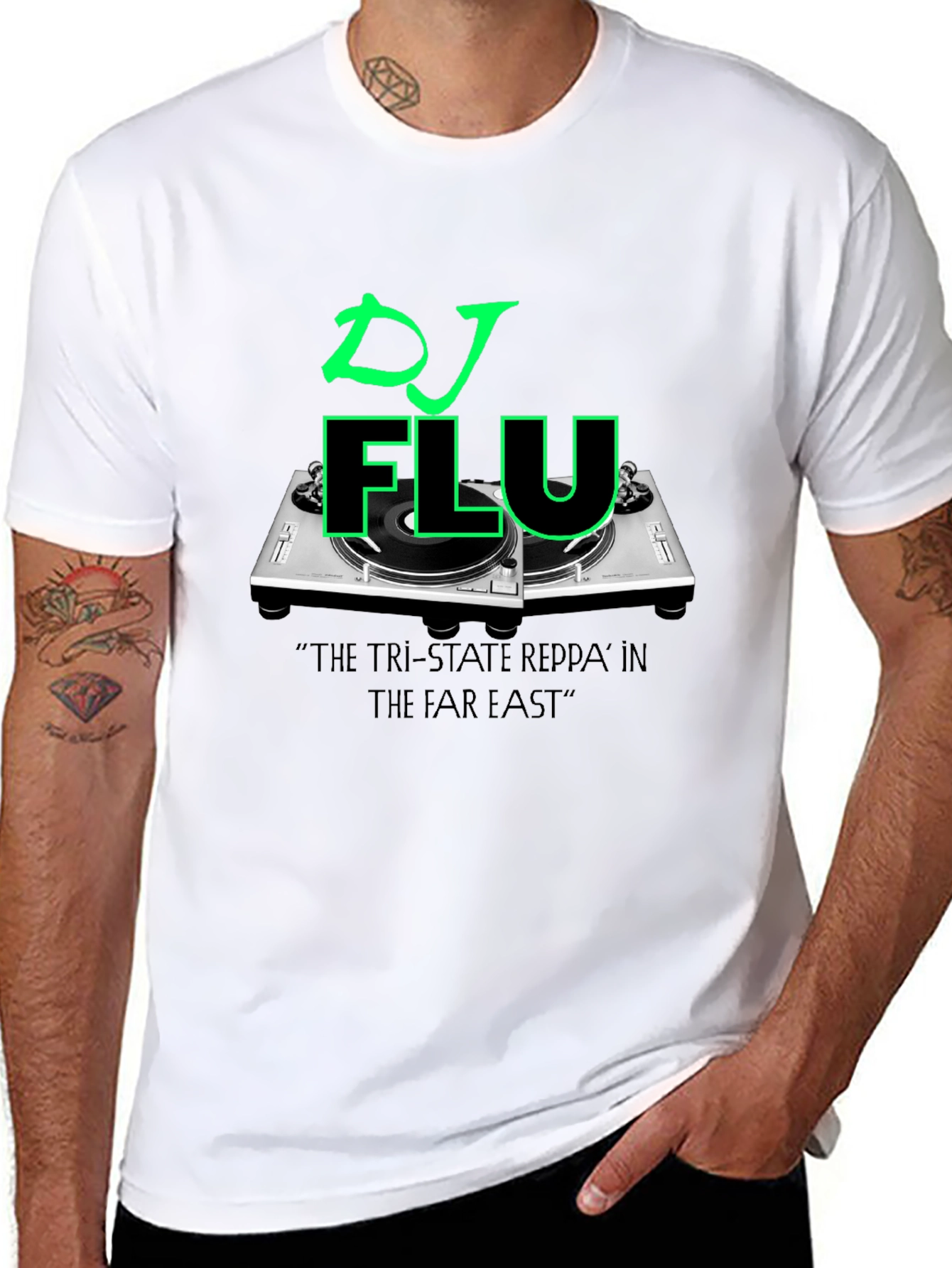 DJ FLU Graphic Tee - Turntable Design