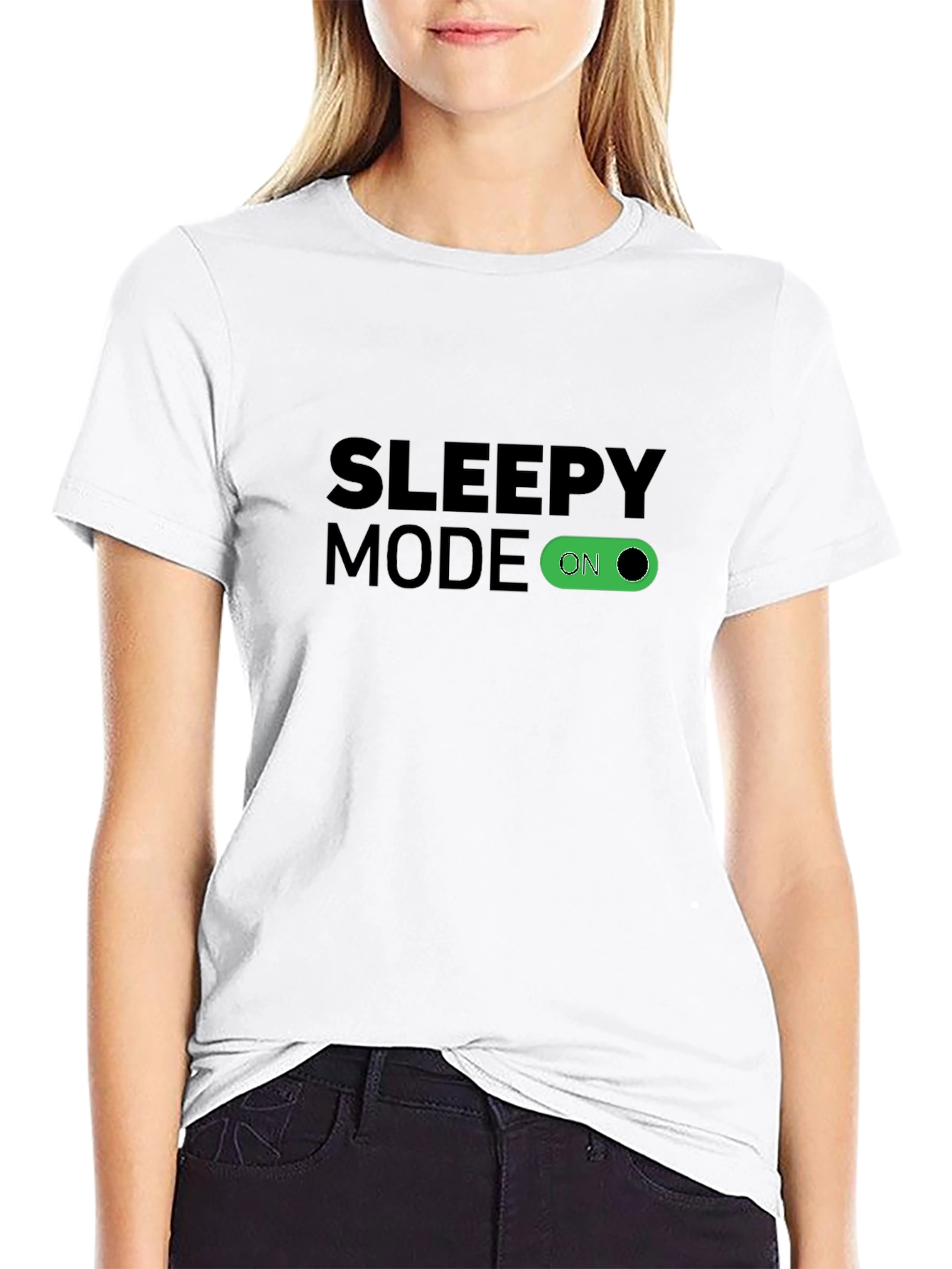 Sleepy Mode On Black T-Shirt
