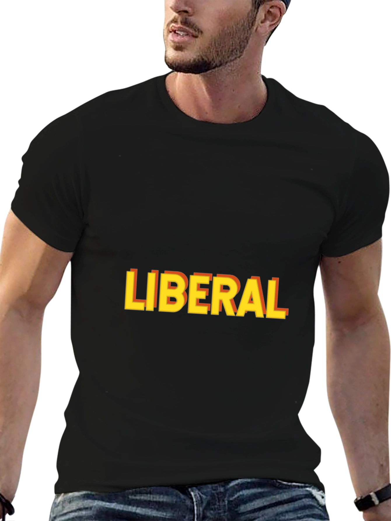 Liberal Graphic Print T-Shirt - Black