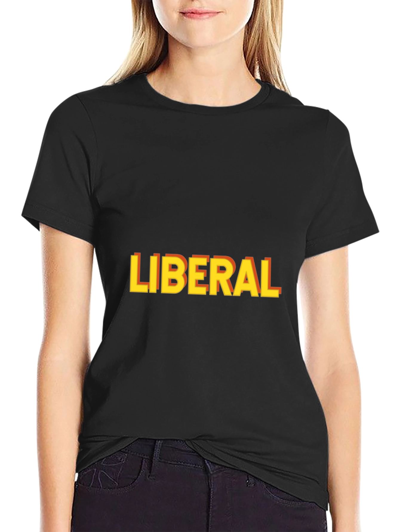 Liberal Graphic Print T-Shirt - Black