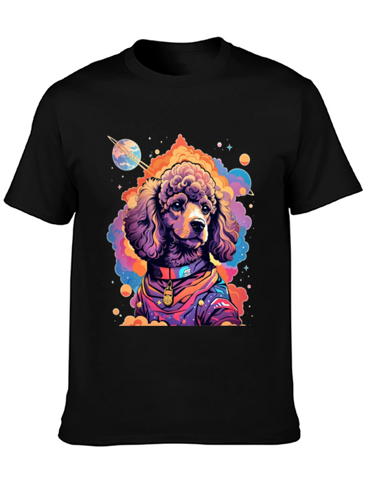 Cosmic Poodle T-Shirt - Colorful Dog in Space Design