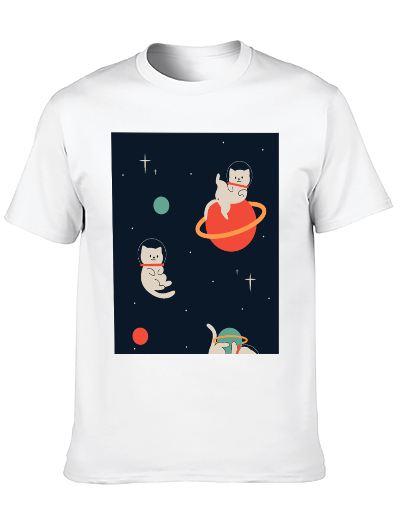 Space Cats Black Graphic Tee