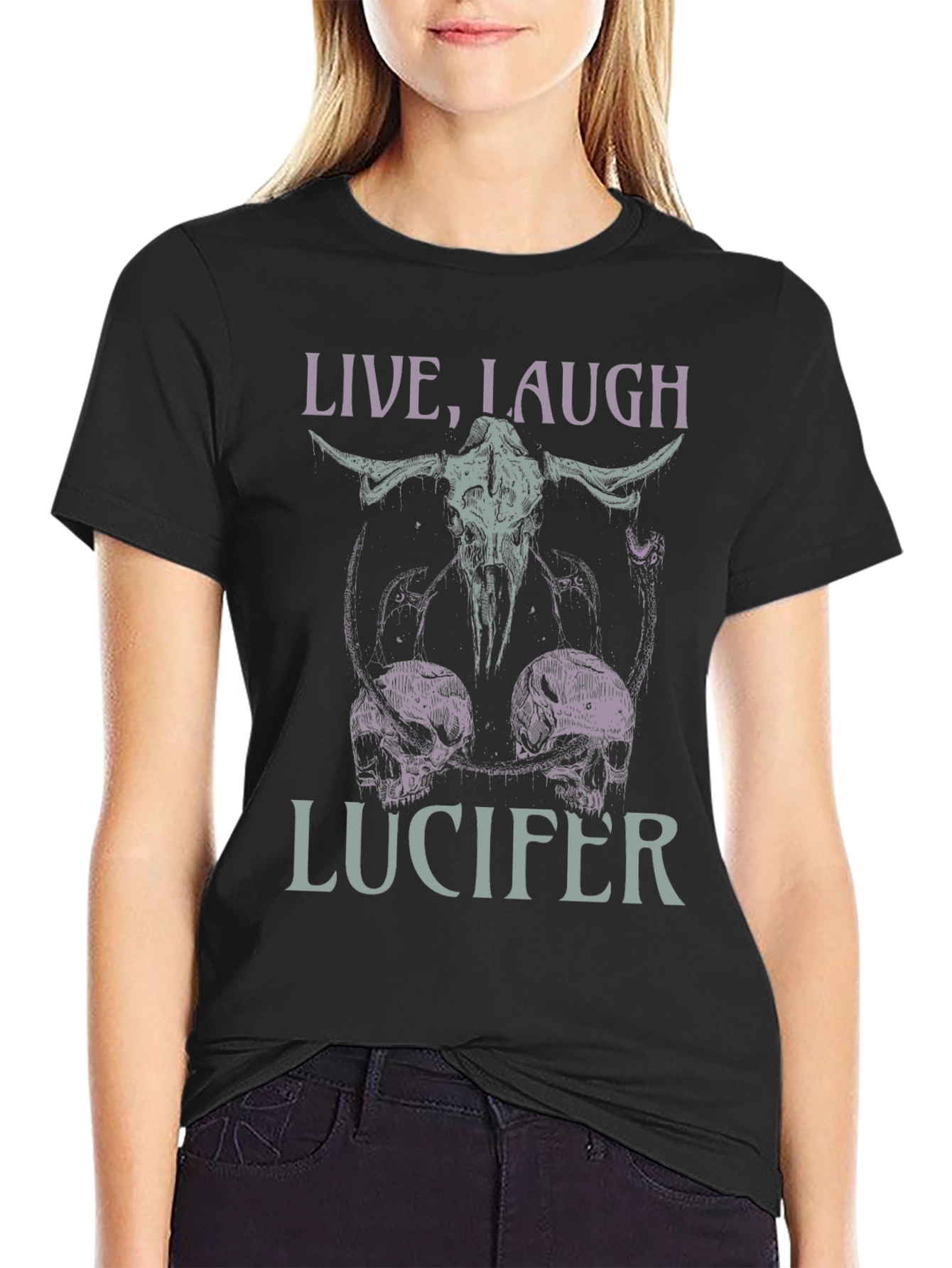 Live Laugh Lucifer Graphic Tee - Black
