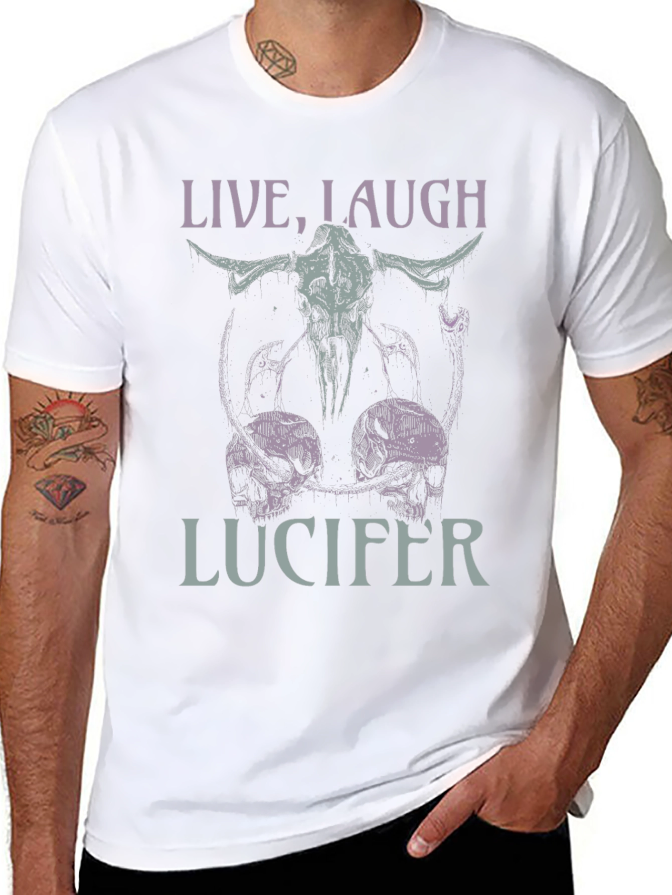 Live Laugh Lucifer Graphic Tee - Black