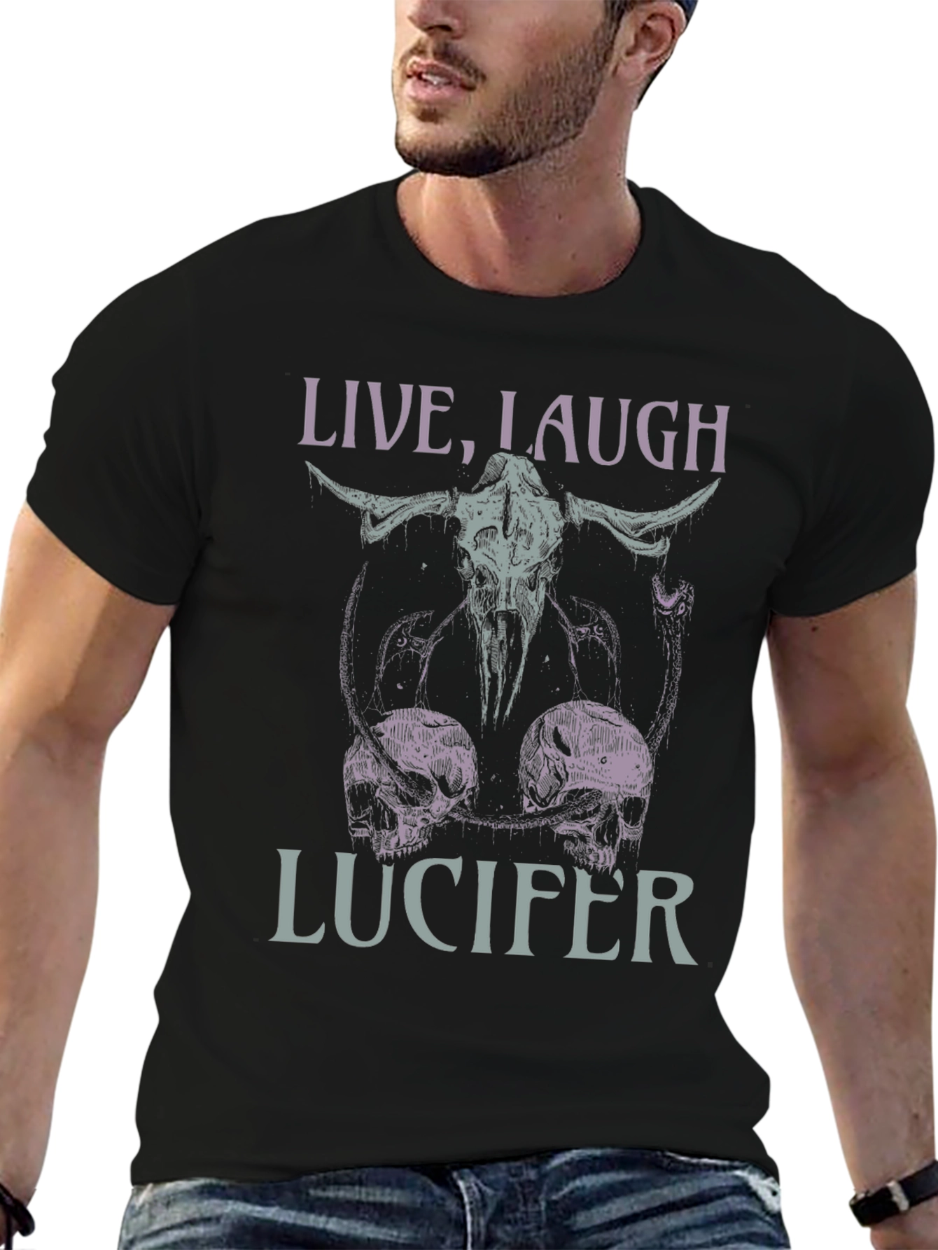 Live Laugh Lucifer Graphic Tee - Black