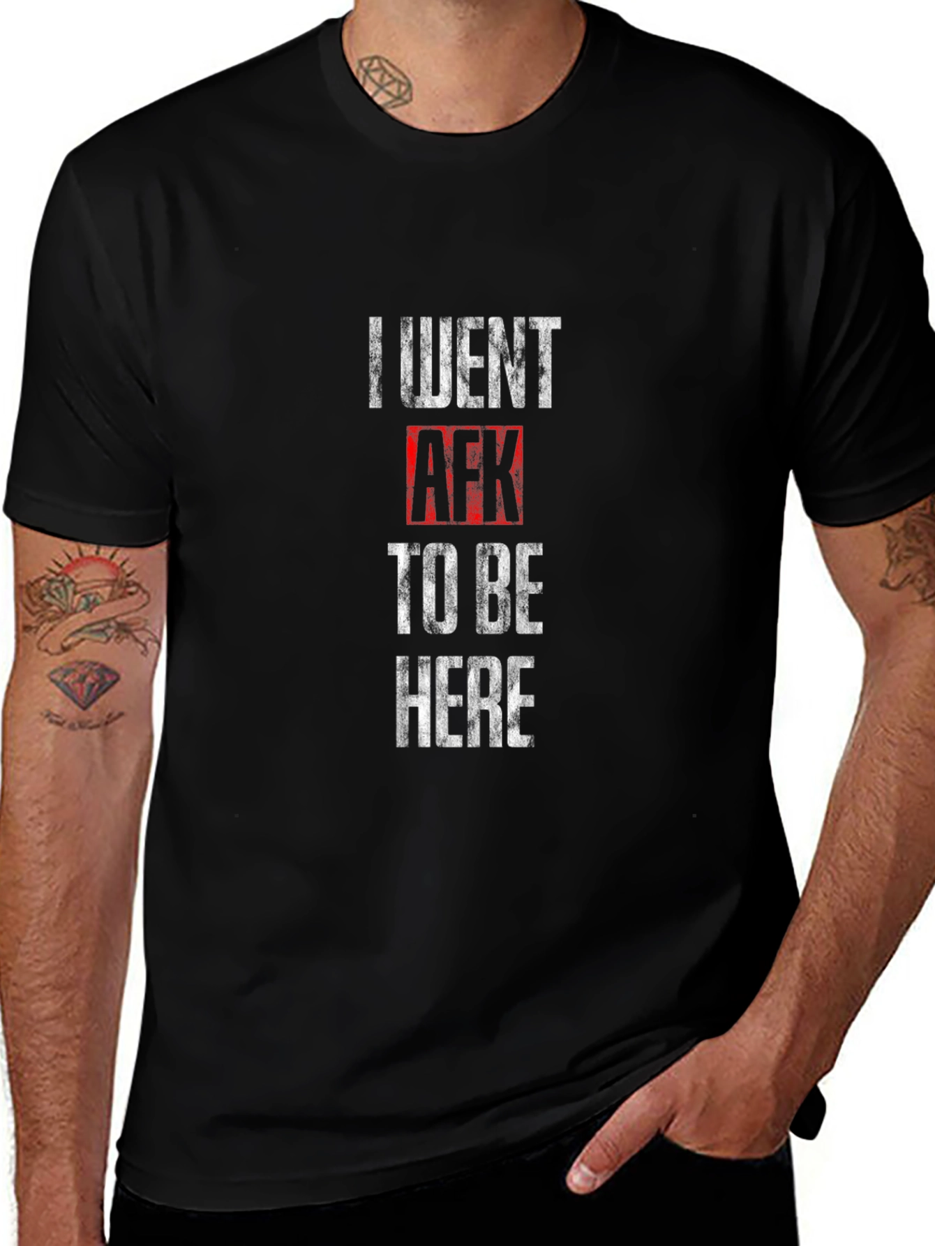I Went AFK To Be Here Black T-Shirt