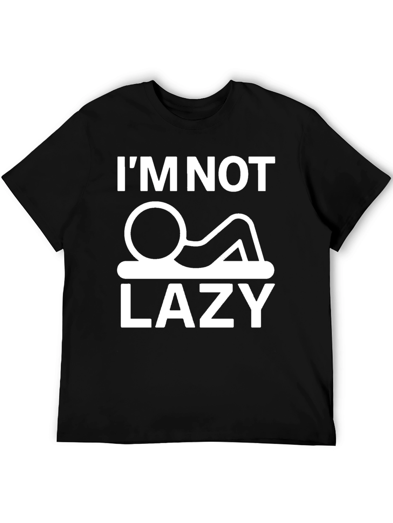 Im Not Lazy Graphic T-Shirt - Black