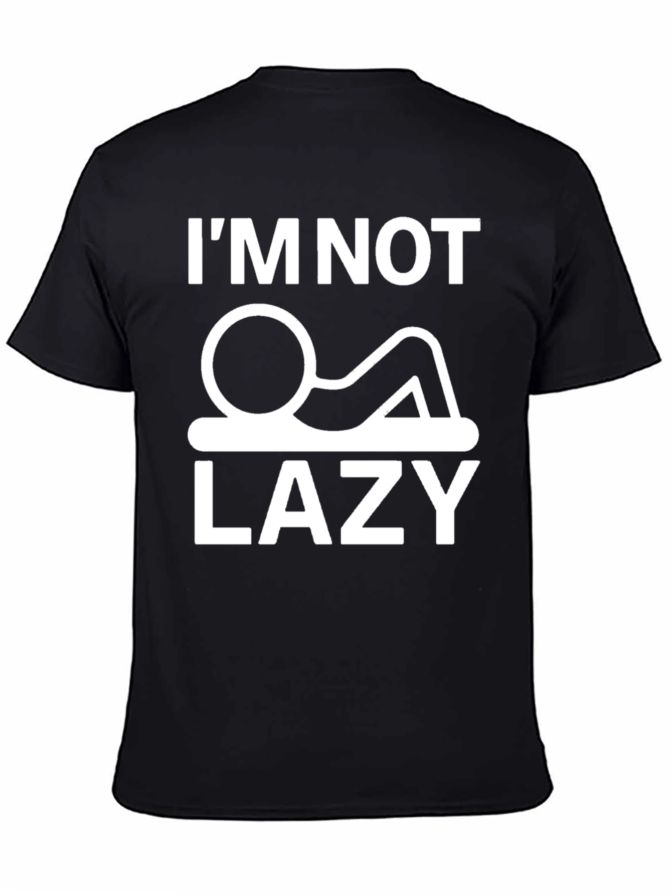 Im Not Lazy Graphic T-Shirt - Black