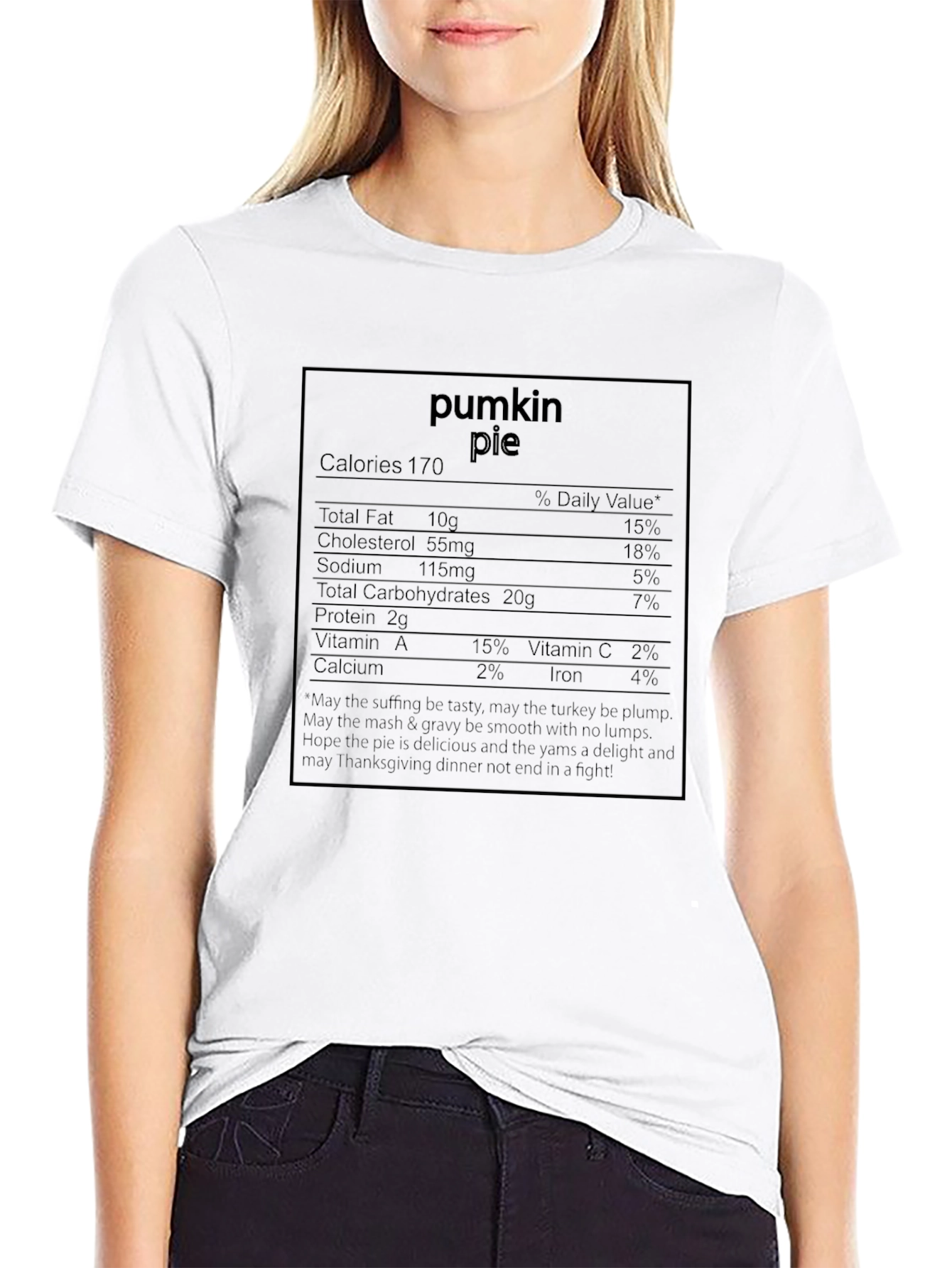 Pumpkin Pie Nutrition Facts Graphic T-Shirt