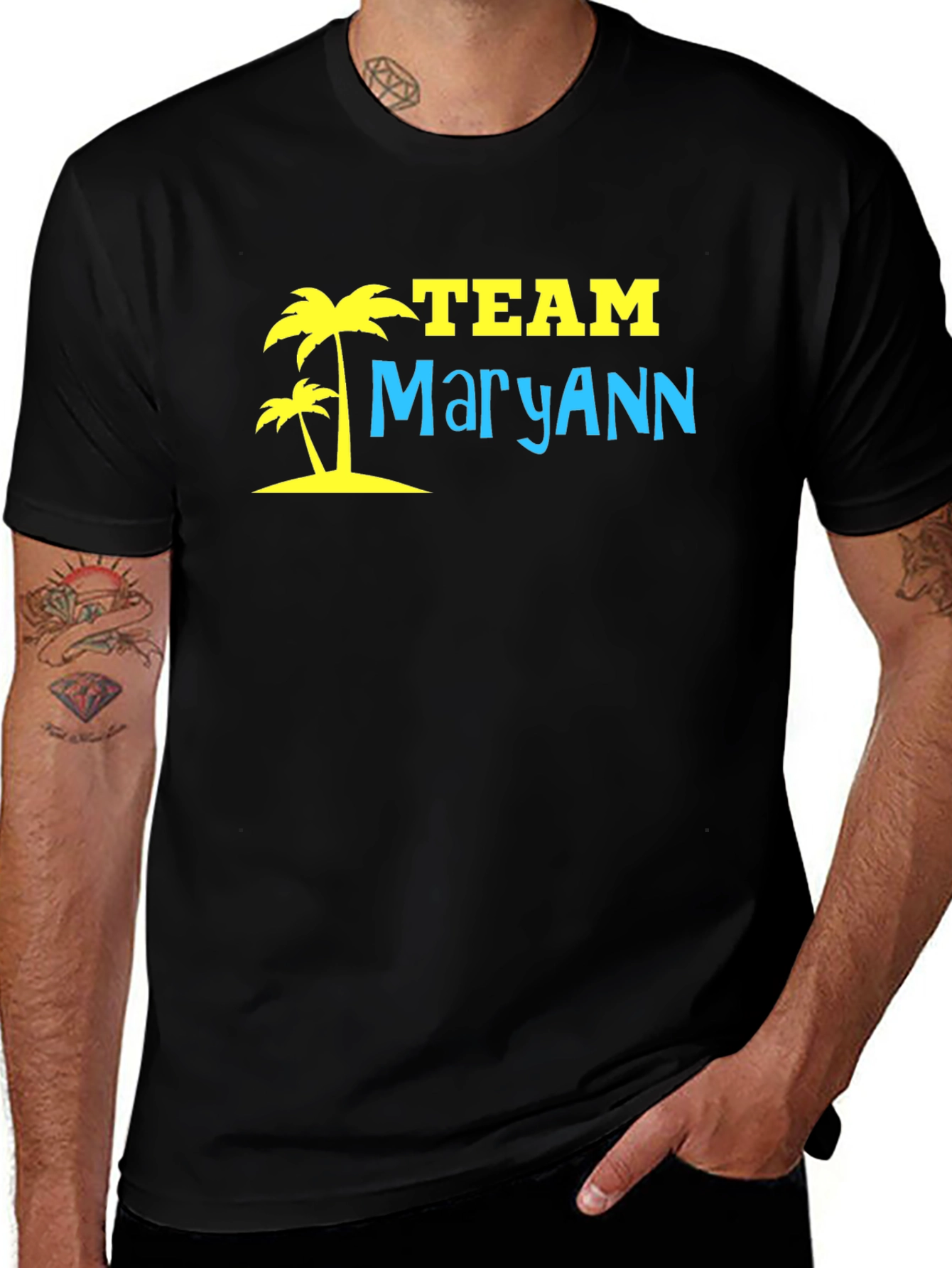 Team MaryAnn Palm Tree T-Shirt - Black