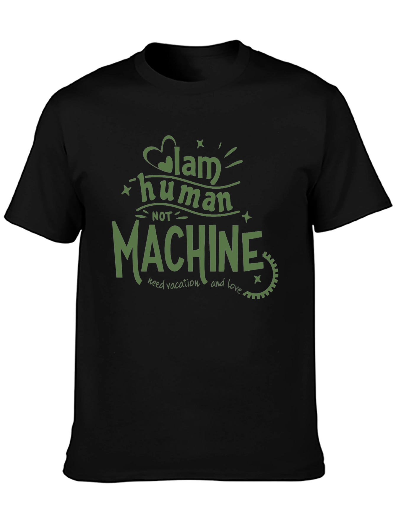 I Am Human Not Machine Graphic T-Shirt