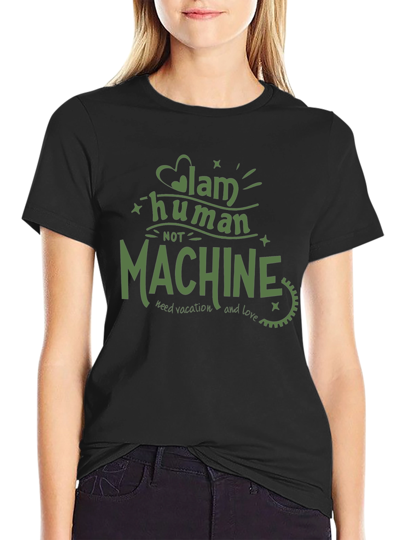 I Am Human Not Machine Graphic T-Shirt