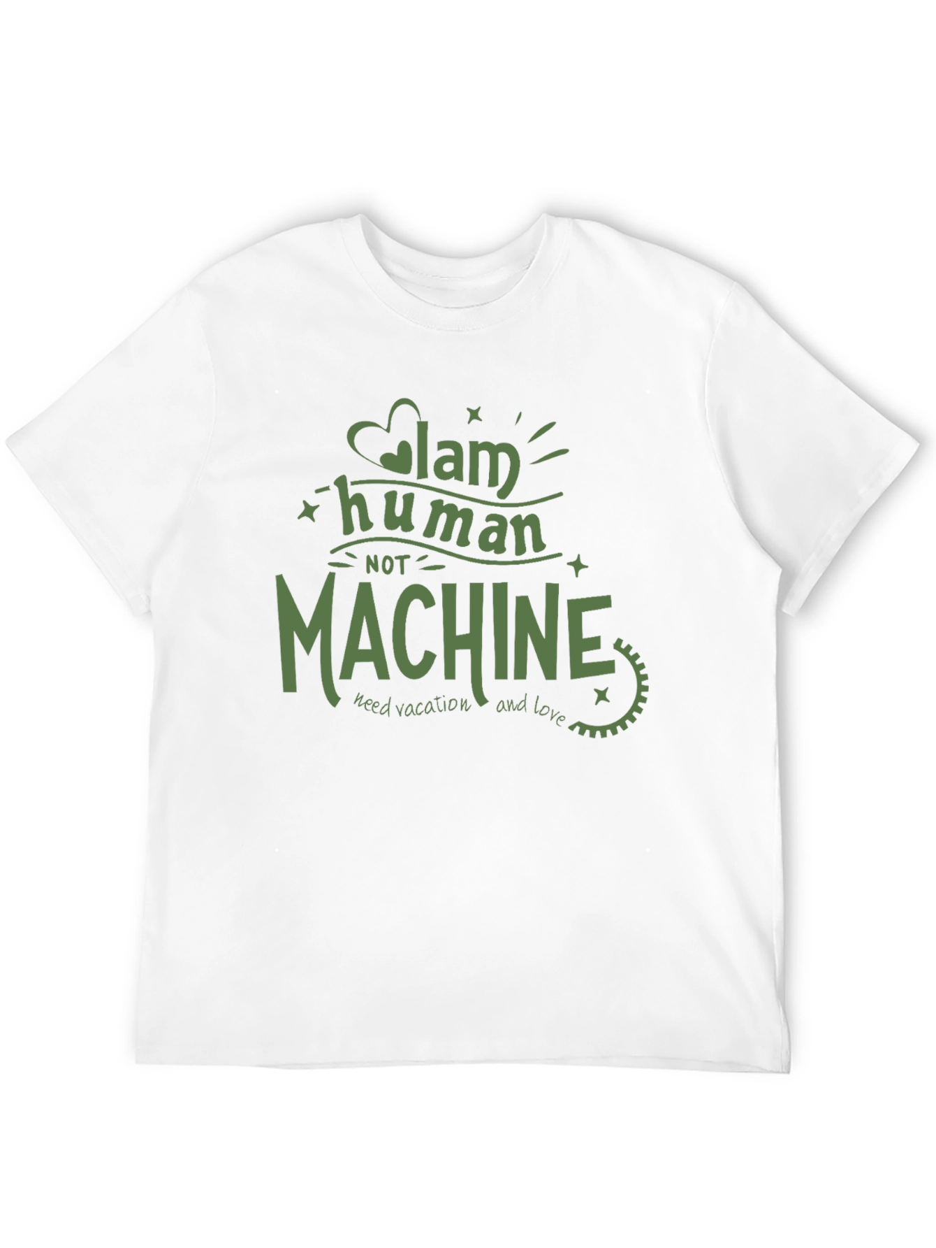 I Am Human Not Machine Graphic T-Shirt