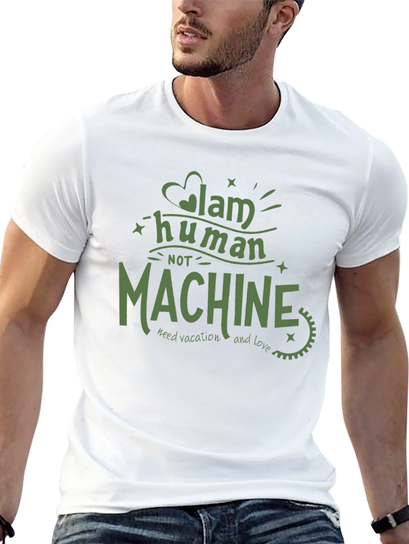 I Am Human Not Machine Graphic T-Shirt