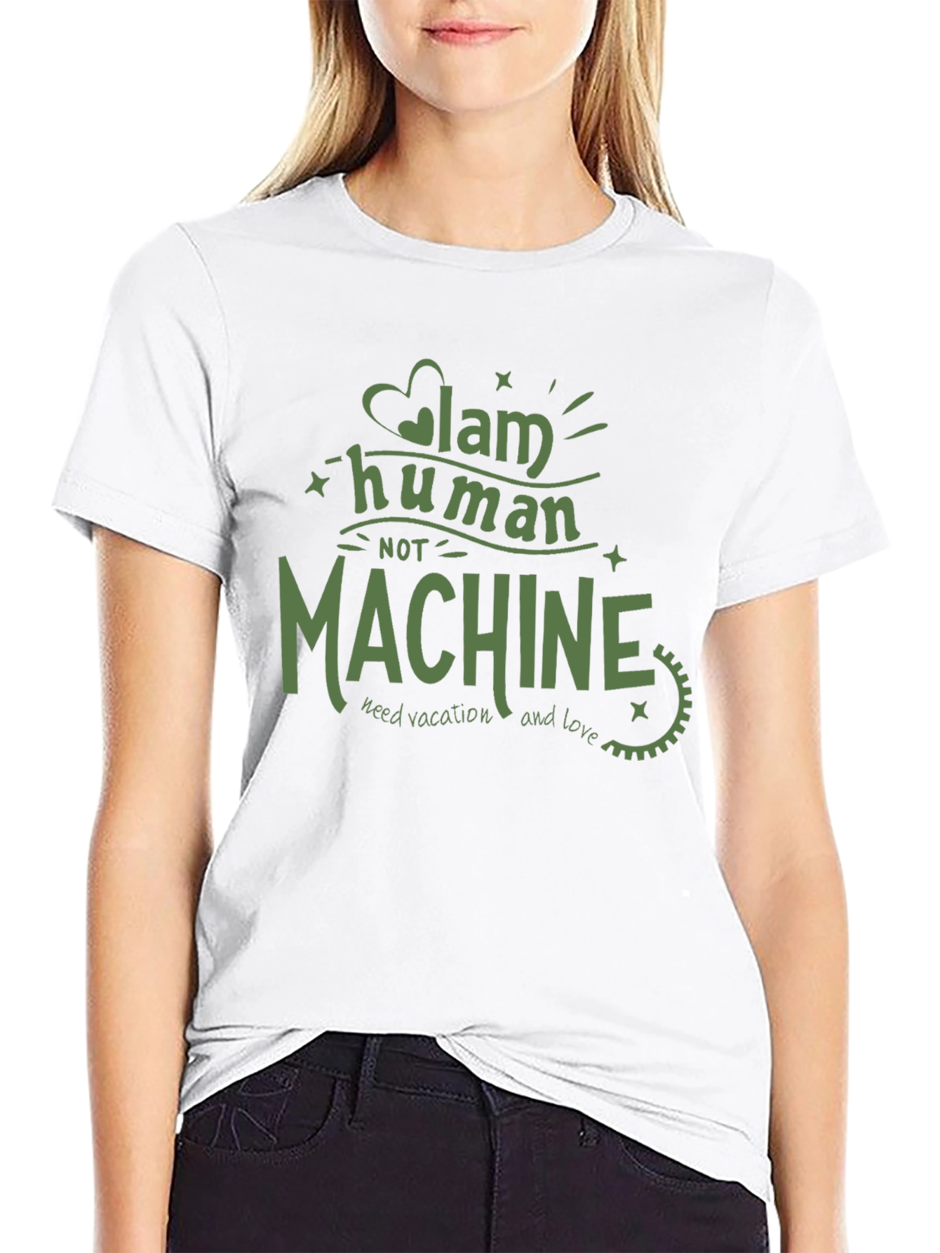 I Am Human Not Machine Graphic T-Shirt