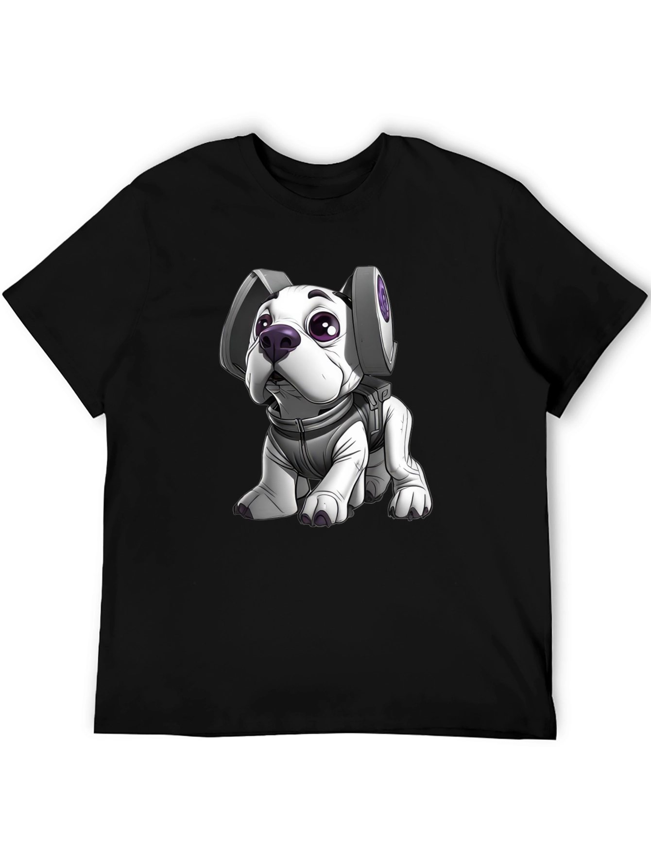 Astronaut Dog Graphic Tee - Black T-Shirt