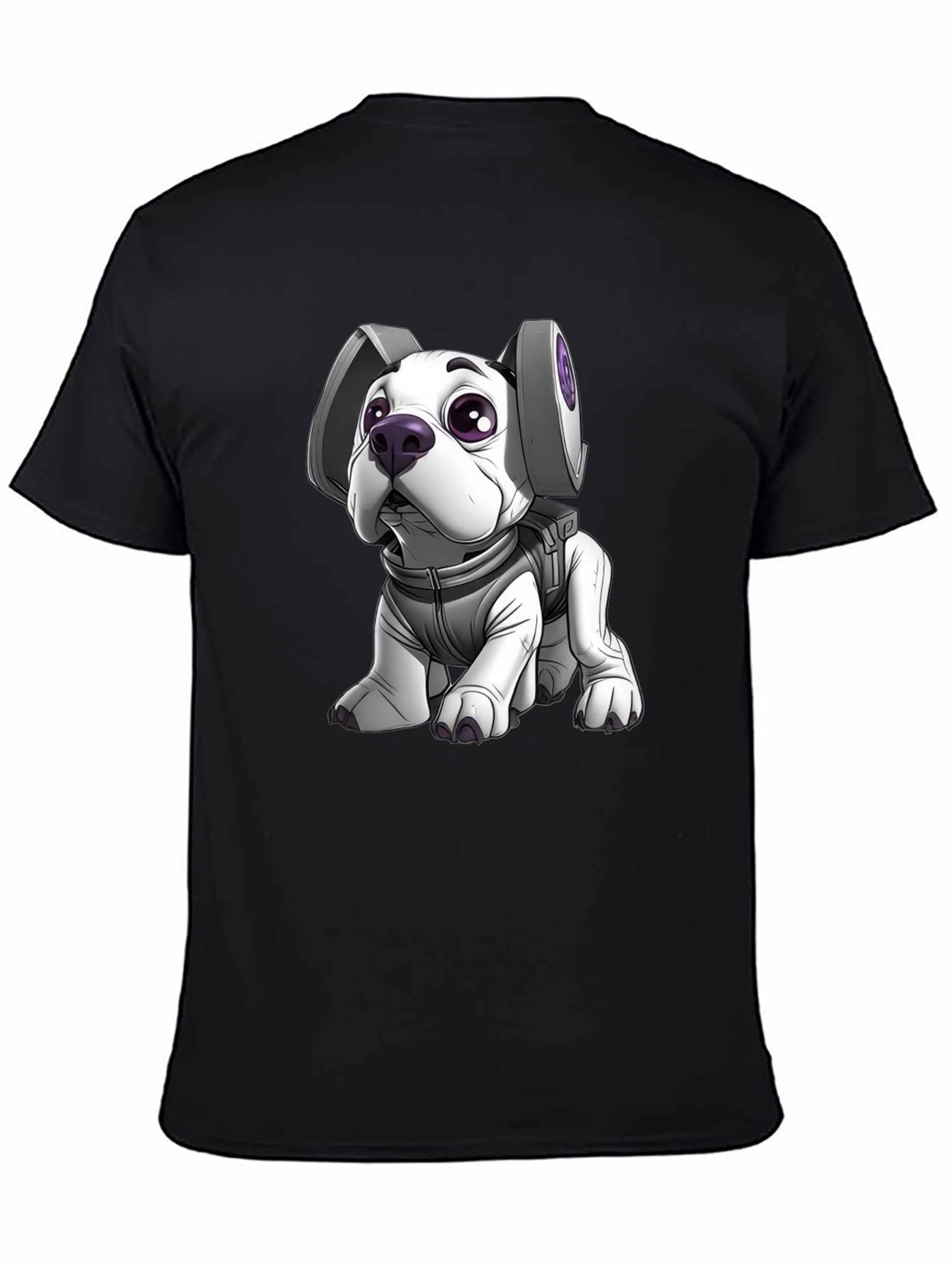 Astronaut Dog Graphic Tee - Black T-Shirt